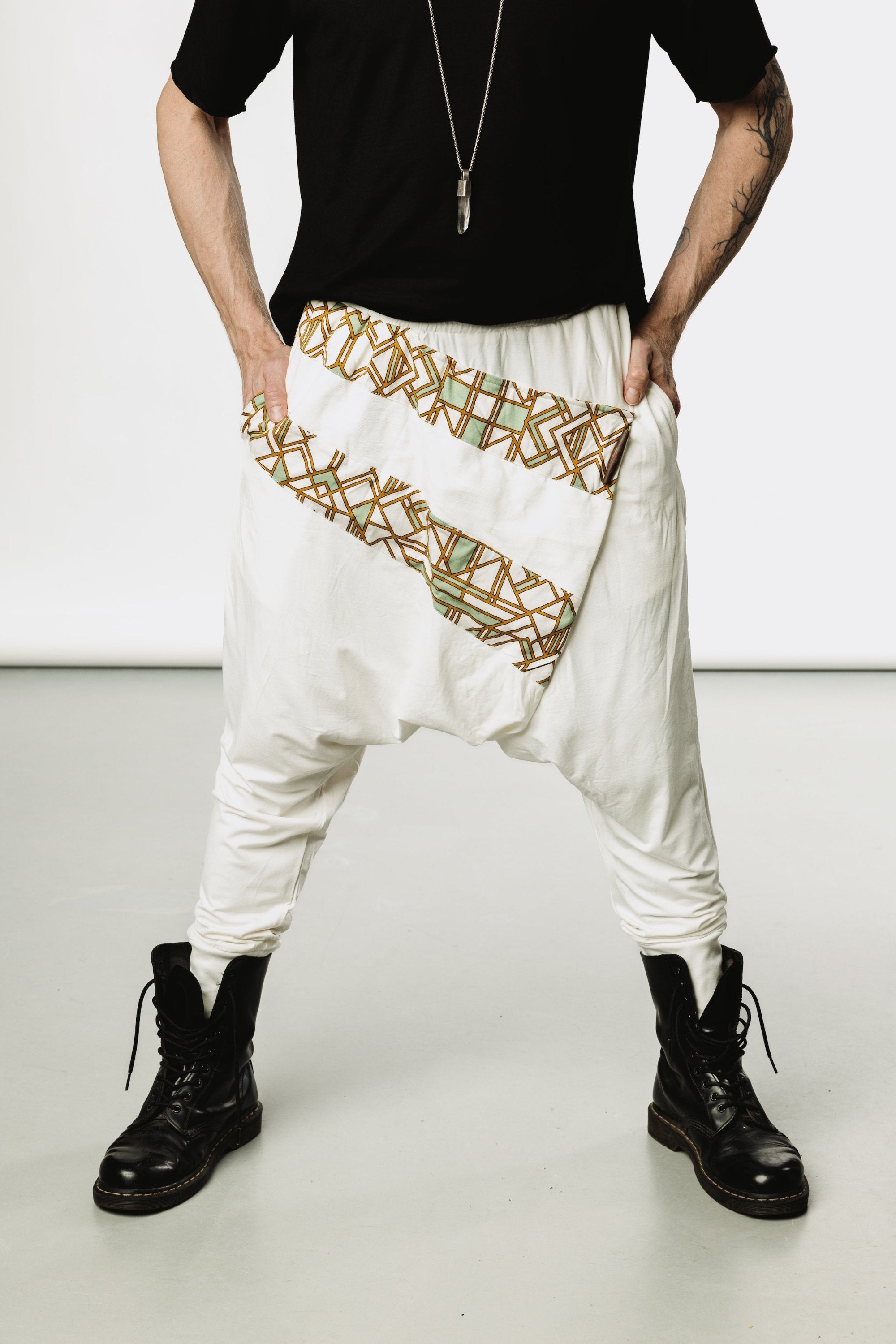 VALO Design Pants NINJA WARRIOR Bamboo - Stylish harem cut drop crotch trousers made with Bamboo Stretch