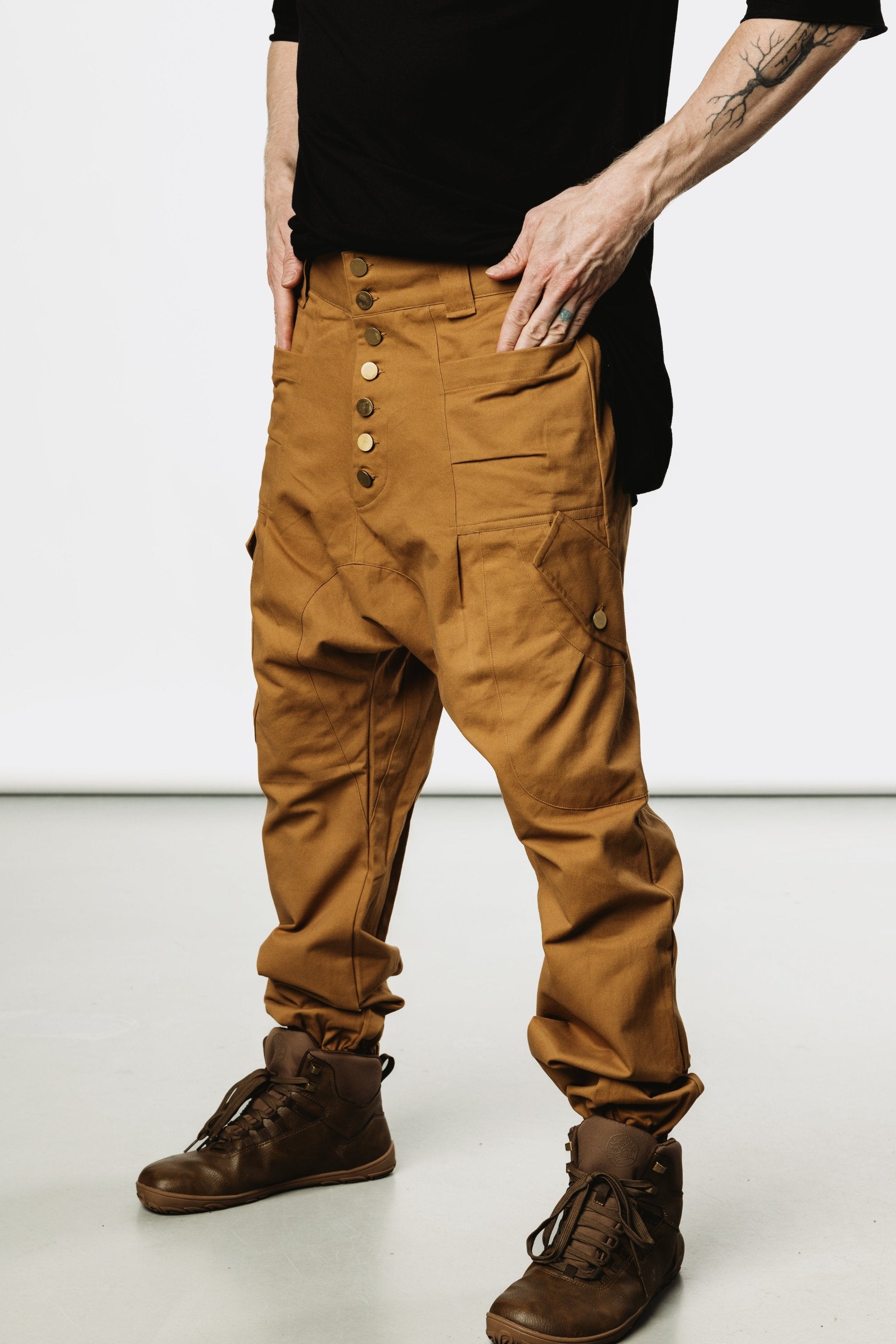 LUONTO - Cargo Style Baggy Drop Crotch Harem Pants