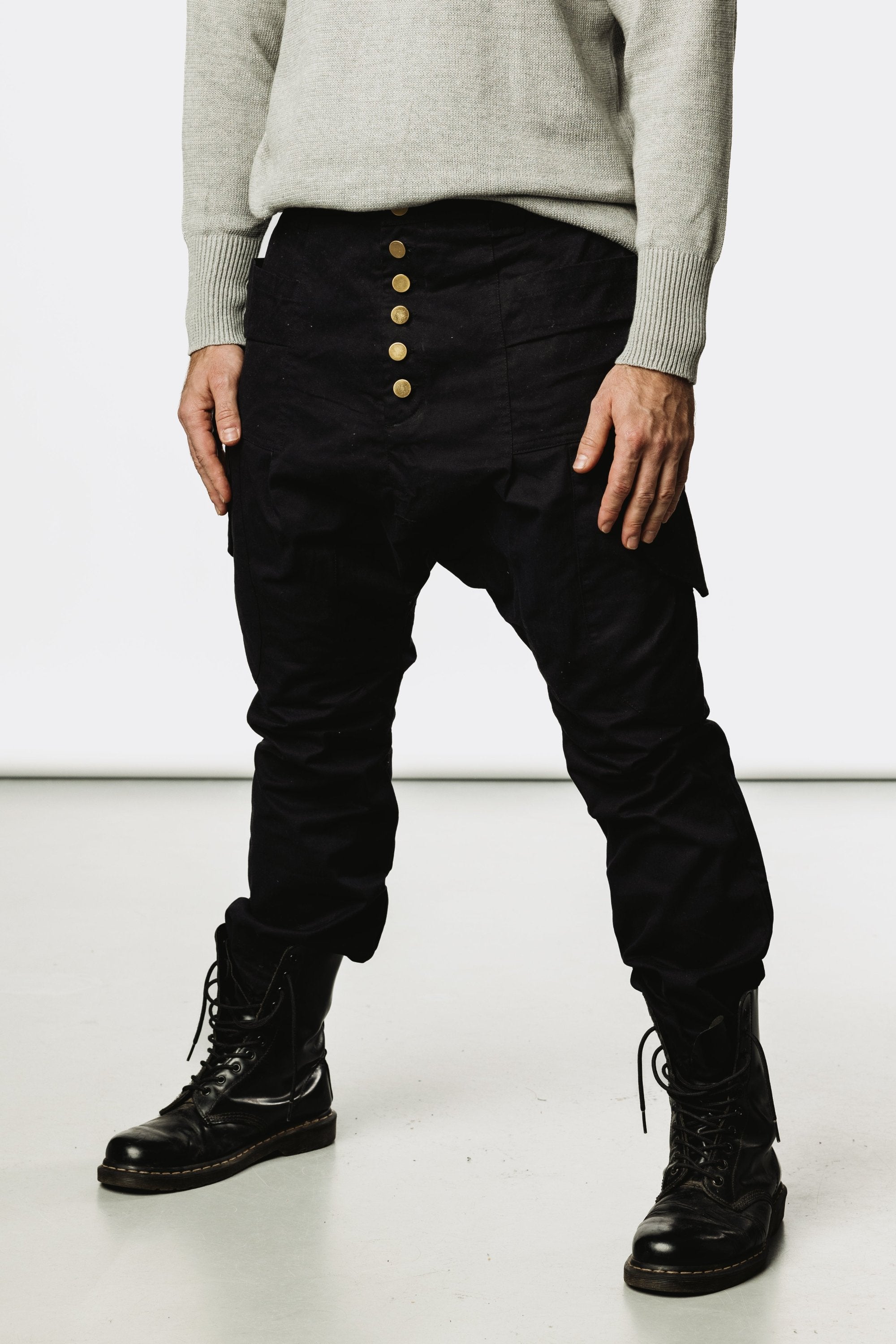 LUONTO - Cargo Style Baggy Drop Crotch Harem Pants