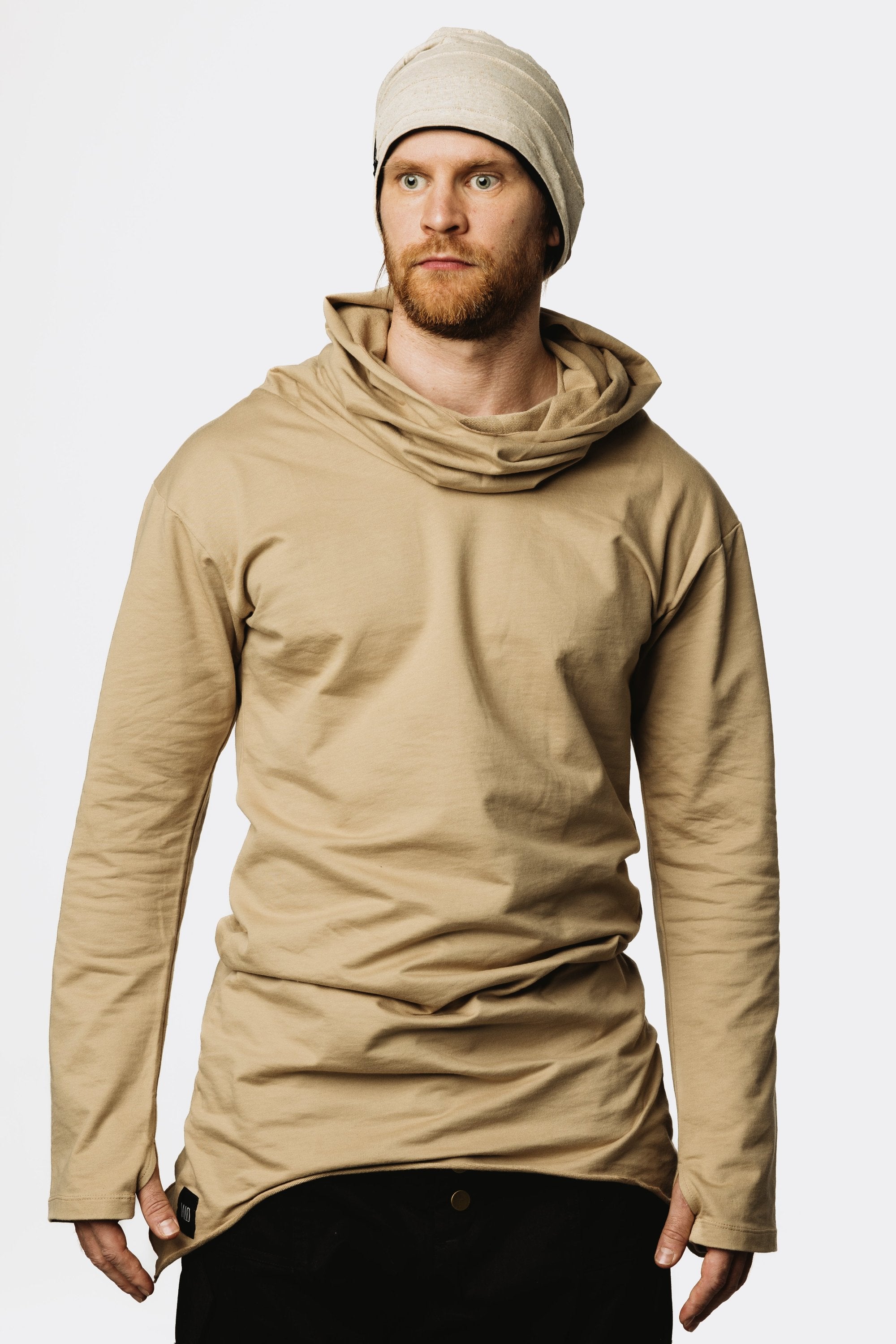 VALO Design Clothing Hoodies ILTA - An oversized assassin style hoodie with asymmetric cut, making the hoodie longer from both sides