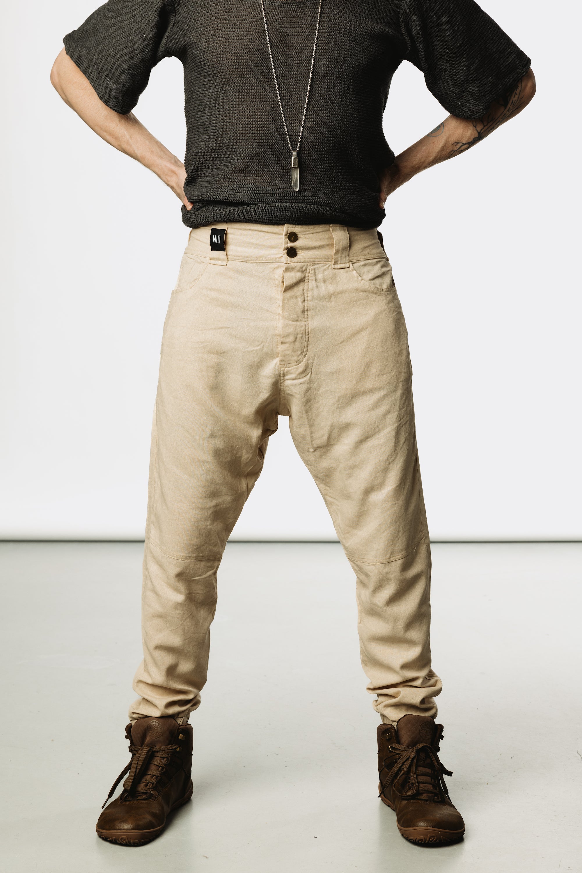 MAA - Elegant Drop Crotch Trousers With Casual Fit