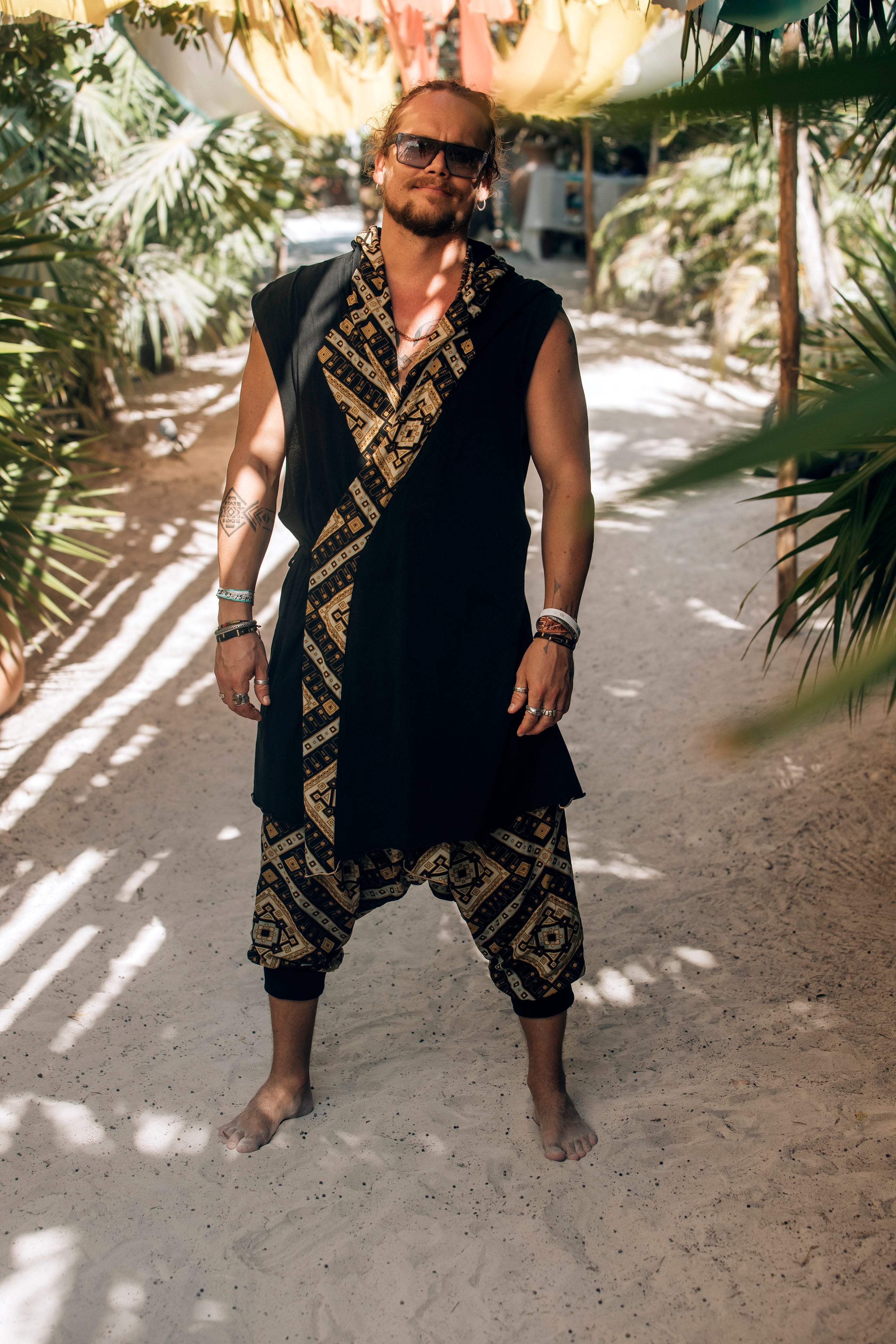 HANZO Chakana - Sleeveless Hooded Bamboo Kimono Vest