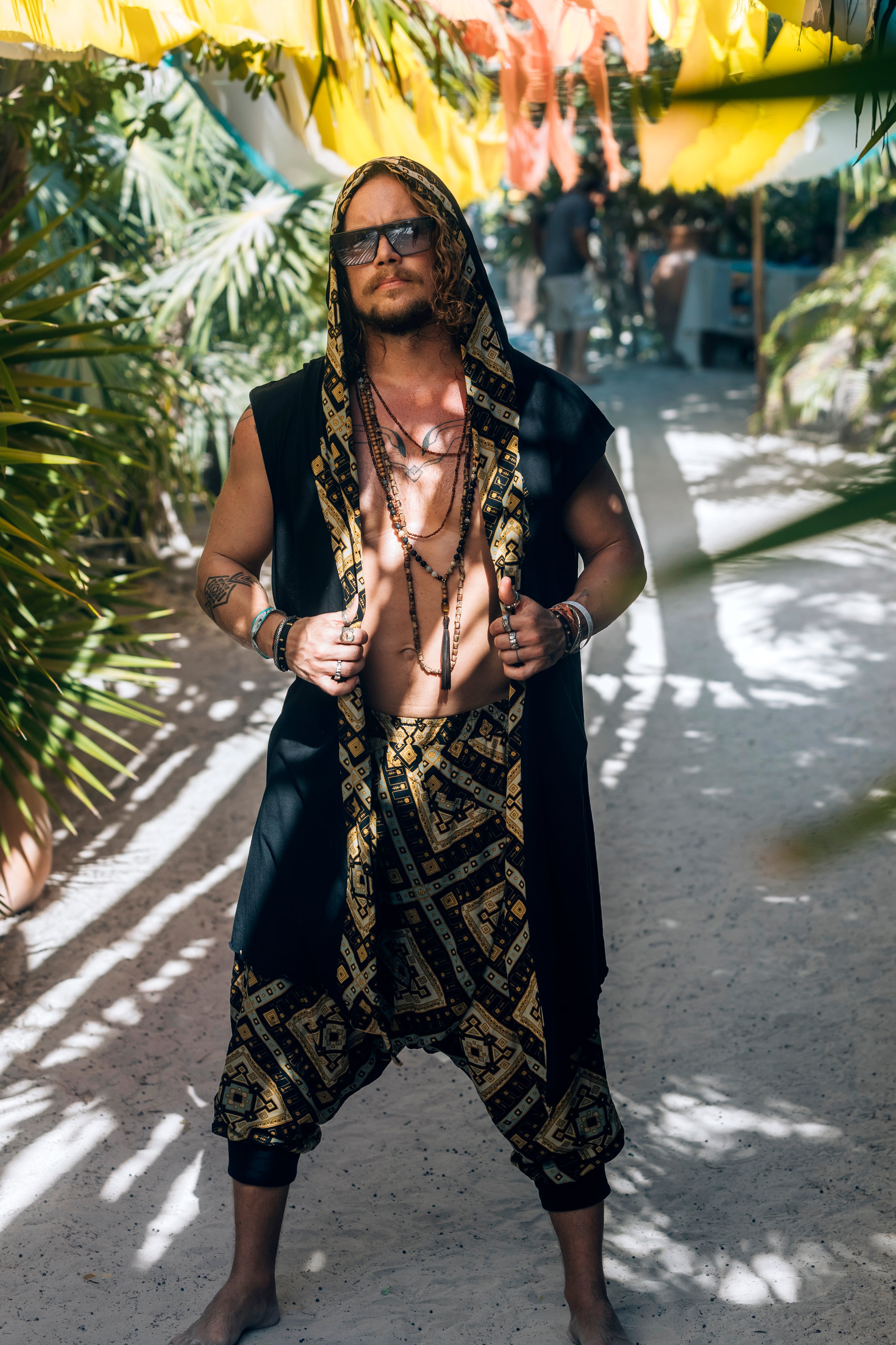 HANZO Chakana - Sleeveless Hooded Bamboo Kimono Vest