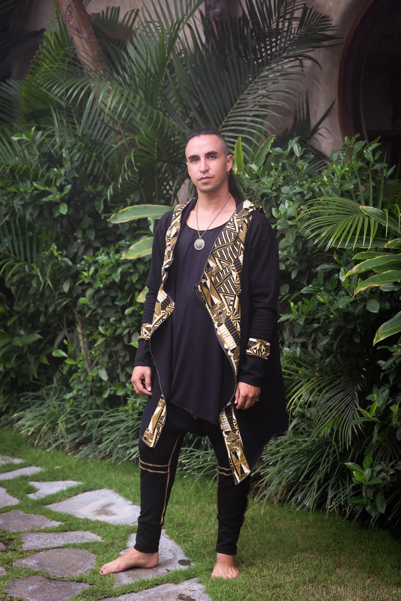 VALO Design Hoodies JEDI - A truly flamboyant Jedi style hooded vest cape with unique geometric print art