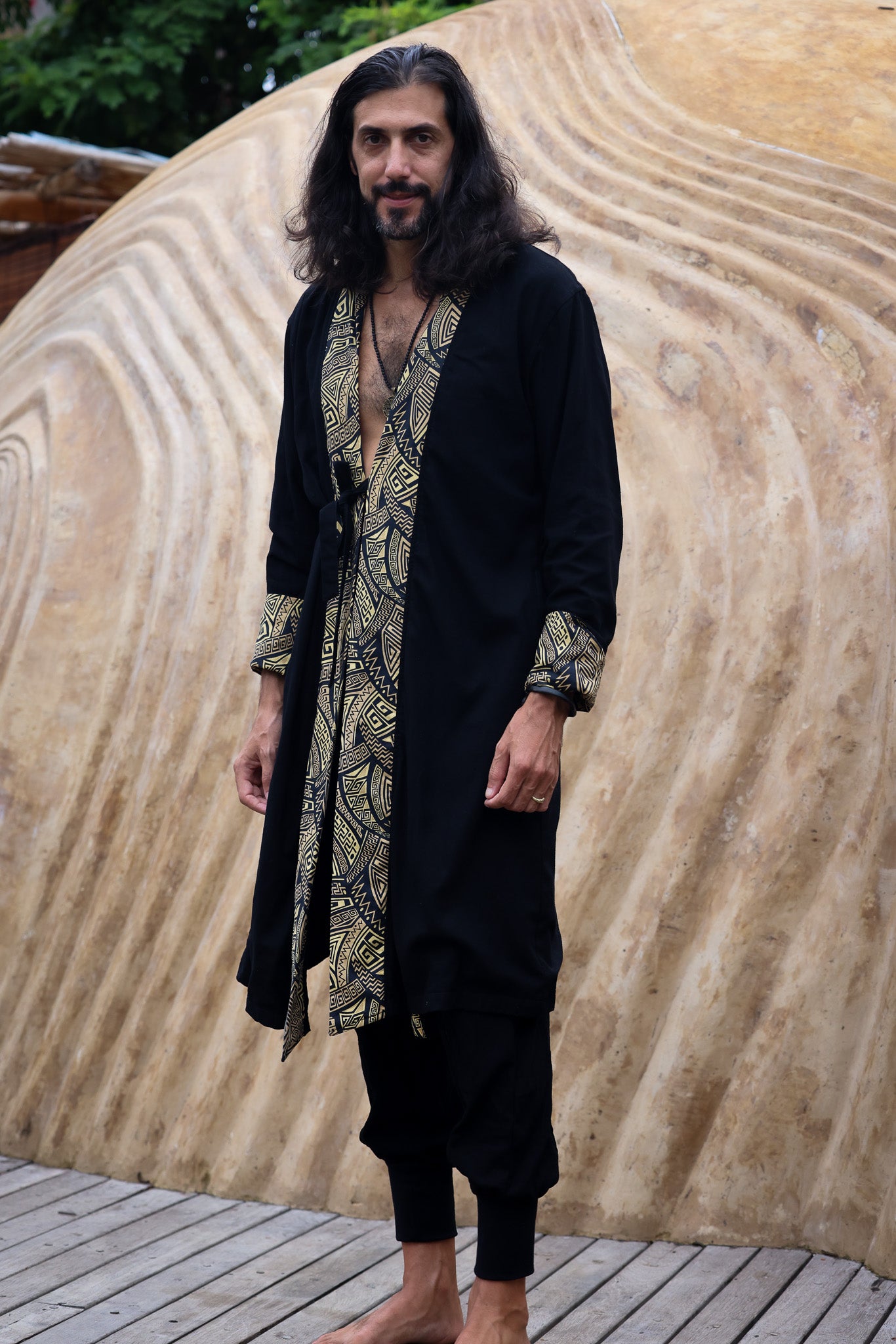 VALO Design Clothing Jackets / QI JACKET - Japanese inspired kimono style high quality linen cotton jacket