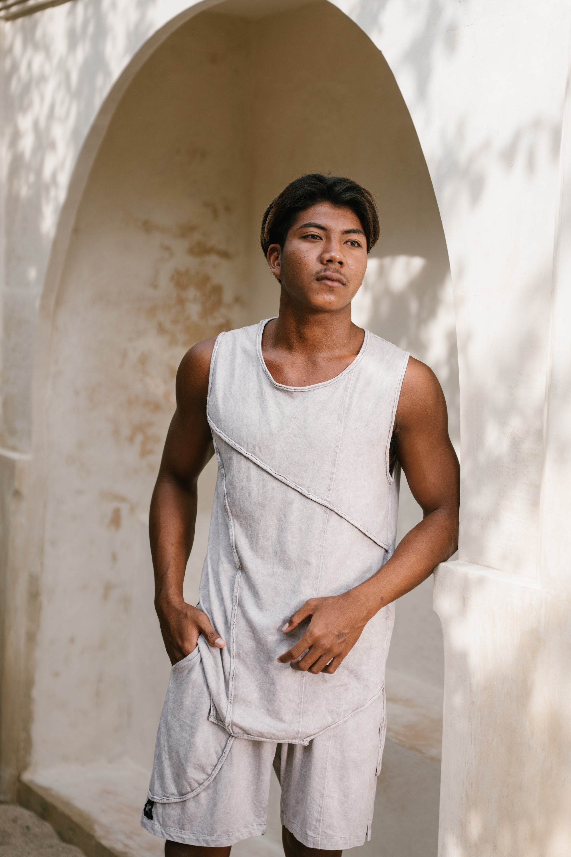 KELO SHORTS - Light Stonewashed Cotton Shorts