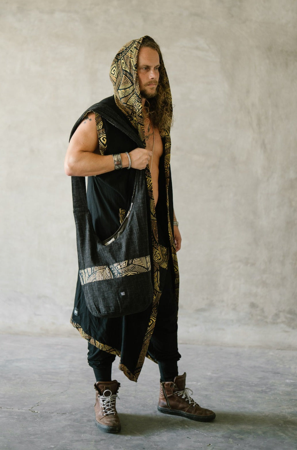 TAIKA WARRIOR - Hooded Jedi & Shamanic Style Burning Man Cape