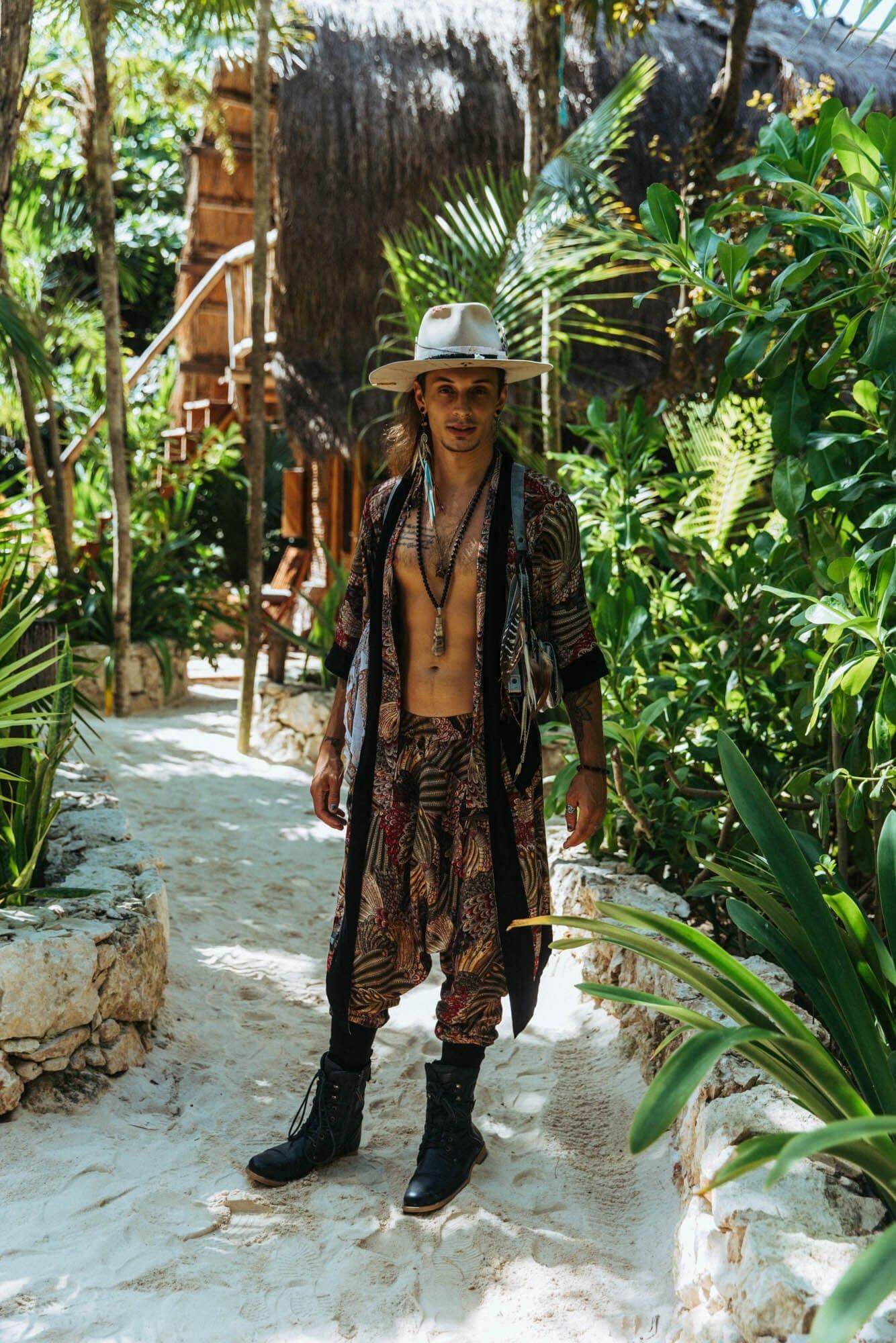 VALO Design Pants BALI SPIRIT NINJA Feather Pattern - Comfortable & stylish print harem pants