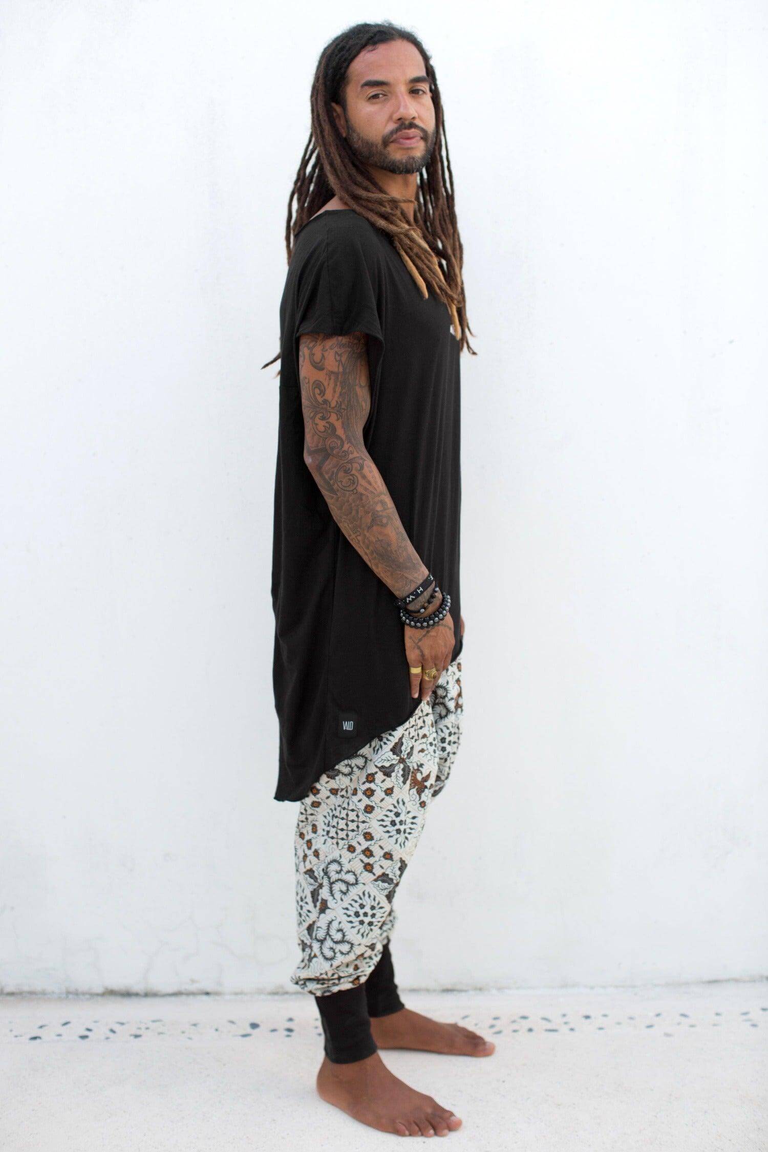 VALO Design BALI SPIRIT NINJA White Batik - Comfortable & stylish cotton print harem pants