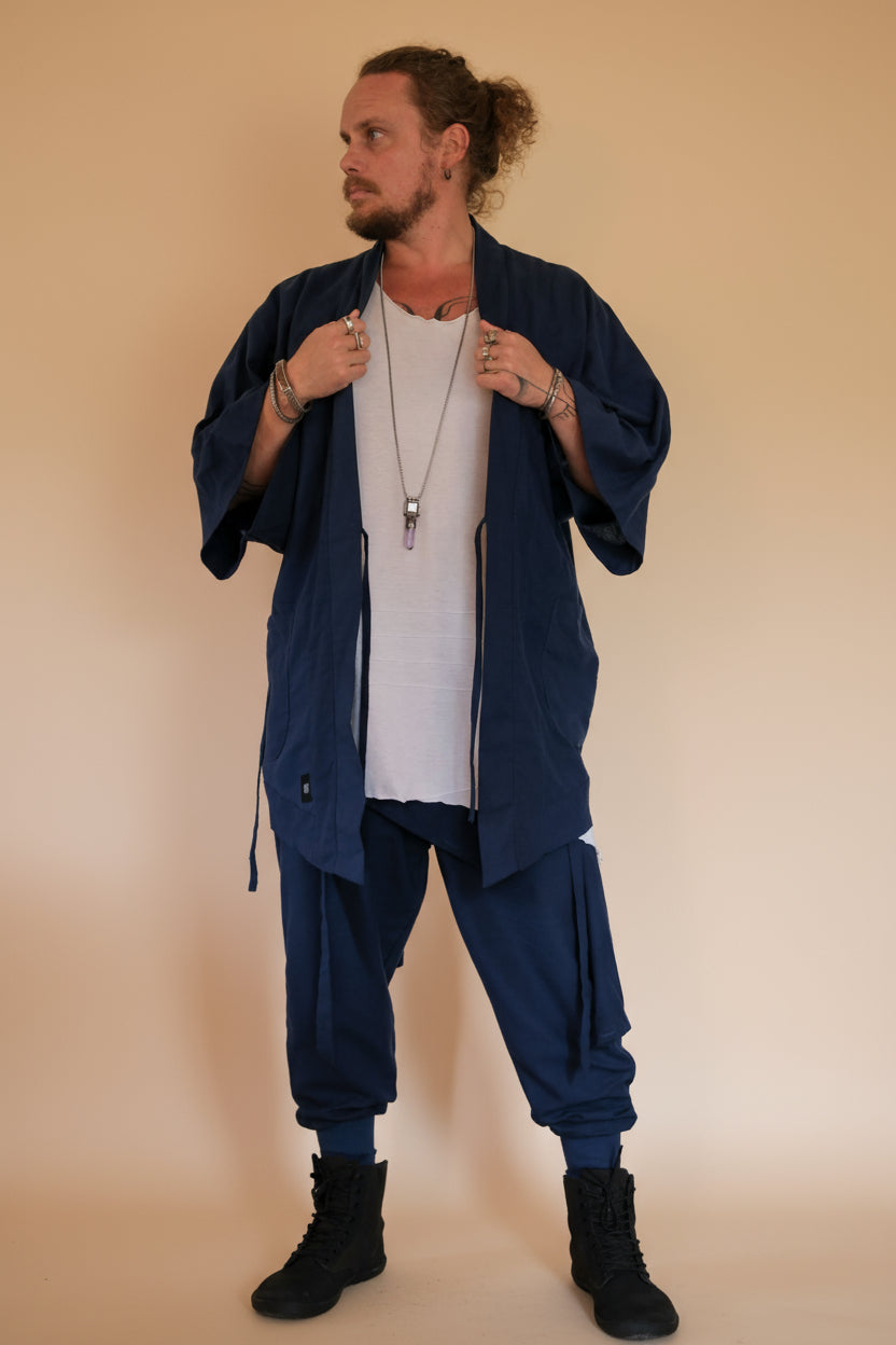 BUSHI Kimono - Japanese Inspired Linen Haori Robe Vest