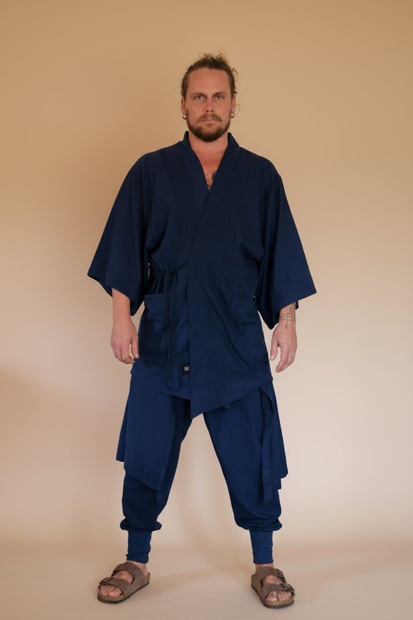 BUSHI Kimono - Japanese Inspired Linen Haori Robe Vest