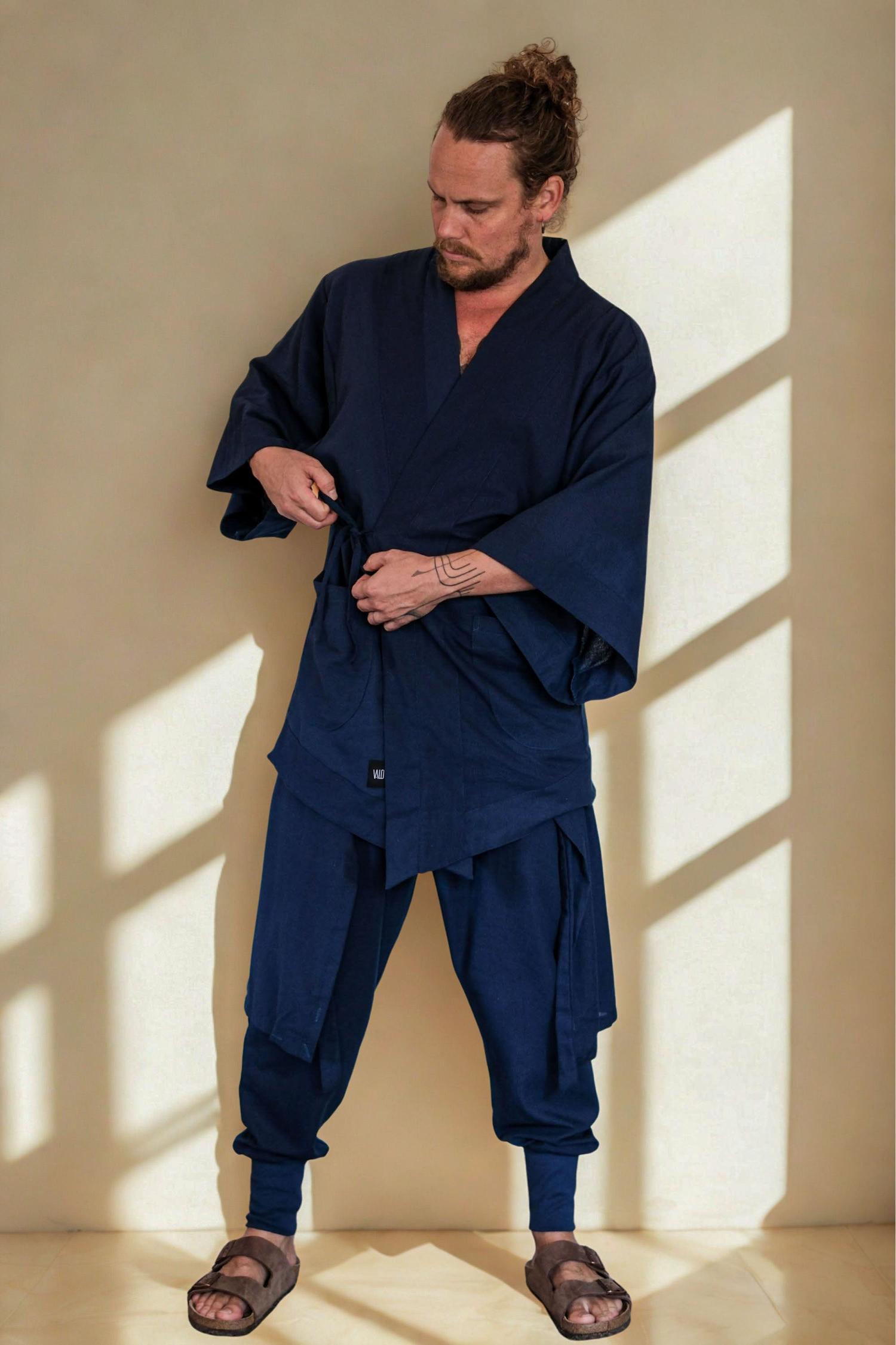 BUSHI Kimono - Japanese Inspired Linen Haori Robe Vest