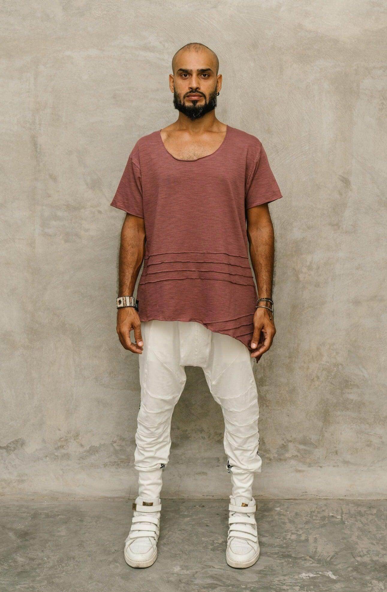 CAPO Pants - Bamboo stretch drop crotch joggers with tribal details - VALO Design Clothing