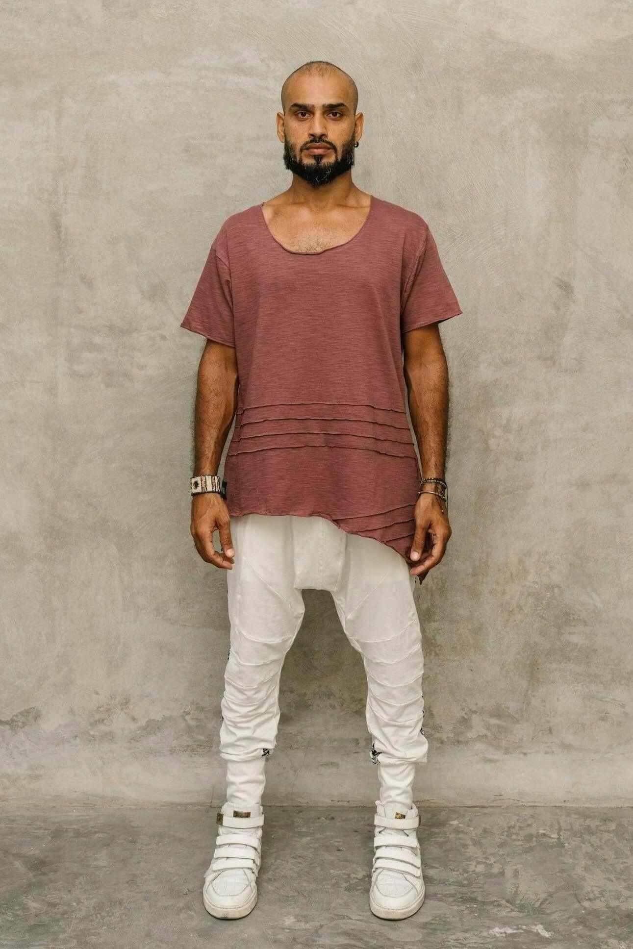 CAPO Pants - Bamboo stretch drop crotch joggers with tribal details - VALO Design Clothing