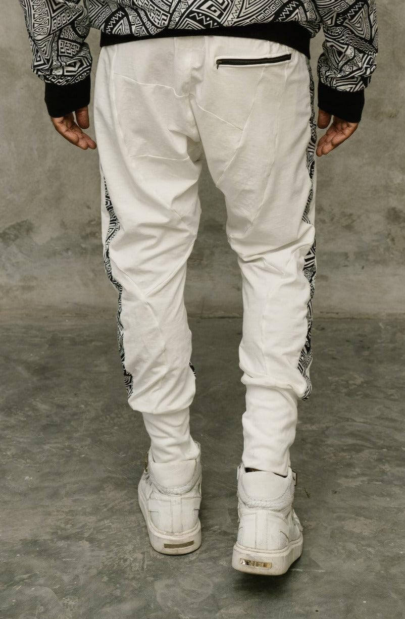 CAPO Pants - Bamboo stretch drop crotch joggers with tribal details - VALO Design Clothing