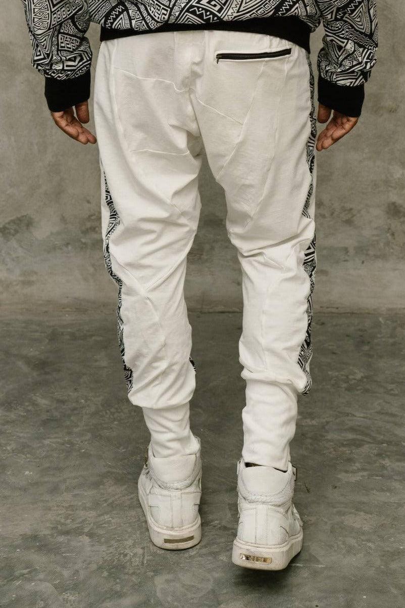 CAPO Pants - Bamboo stretch drop crotch joggers with tribal details - VALO Design Clothing