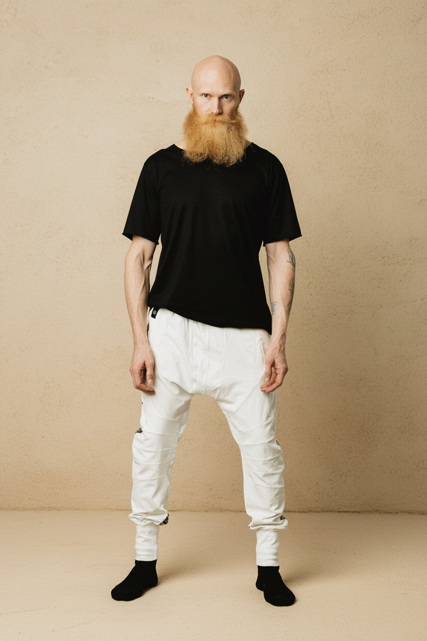 CAPO Pants - Slim leg bamboo stretch drop crotch joggers-Pants-VALO Design Clothing