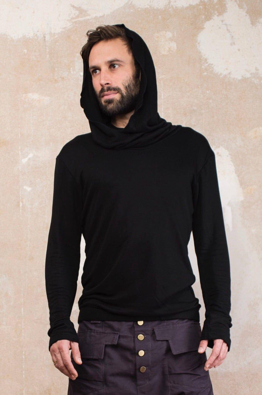 VALOdesigns Hoodies ILTA BLACK - Cowl neck bamboo hoodie