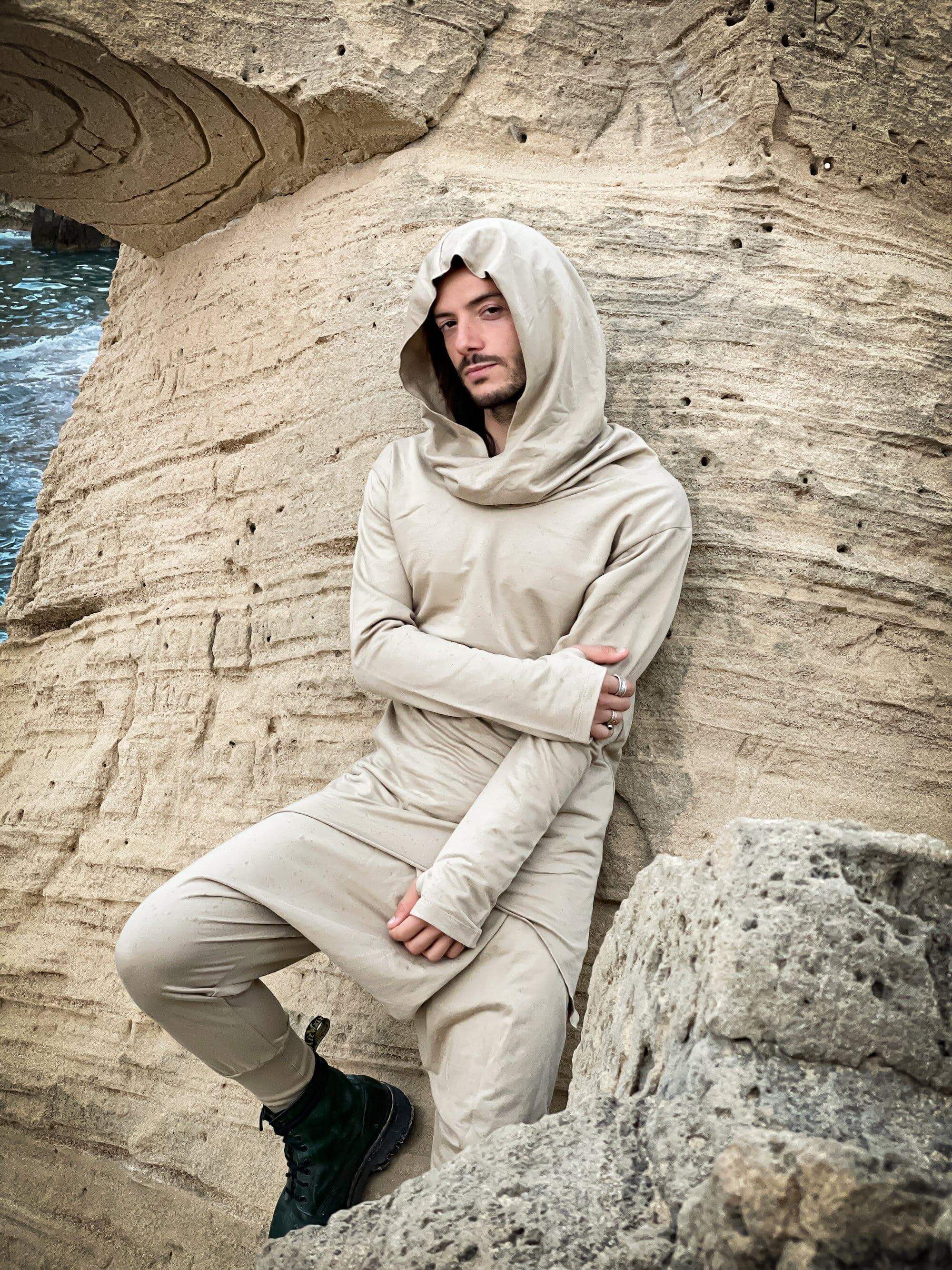 VALO Design Clothing Hoodies ILTA - An oversized assassin style hoodie with asymmetric cut, making the hoodie longer from both sides
