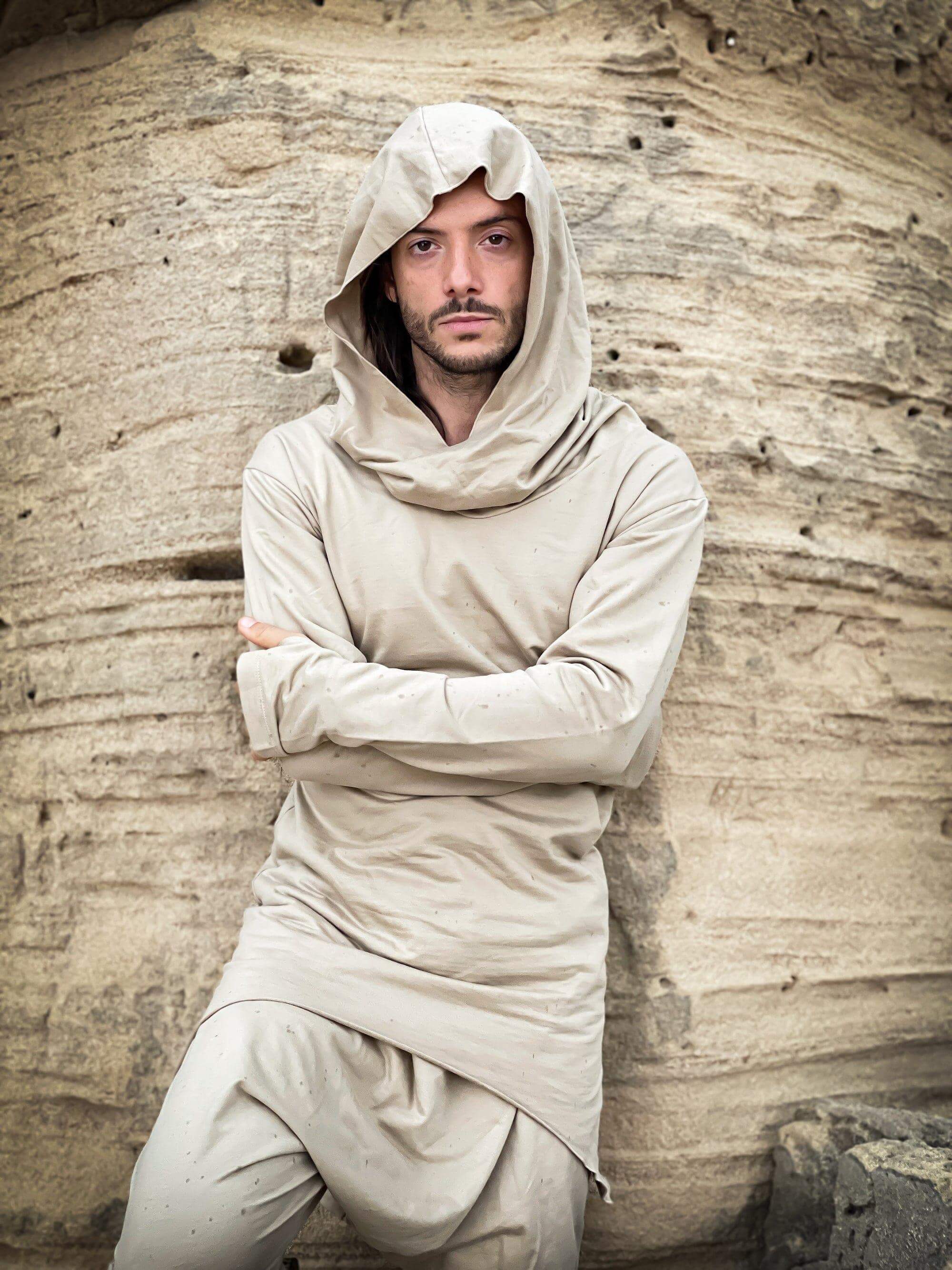VALO Design Clothing Hoodies ILTA - An oversized assassin style hoodie with asymmetric cut, making the hoodie longer from both sides