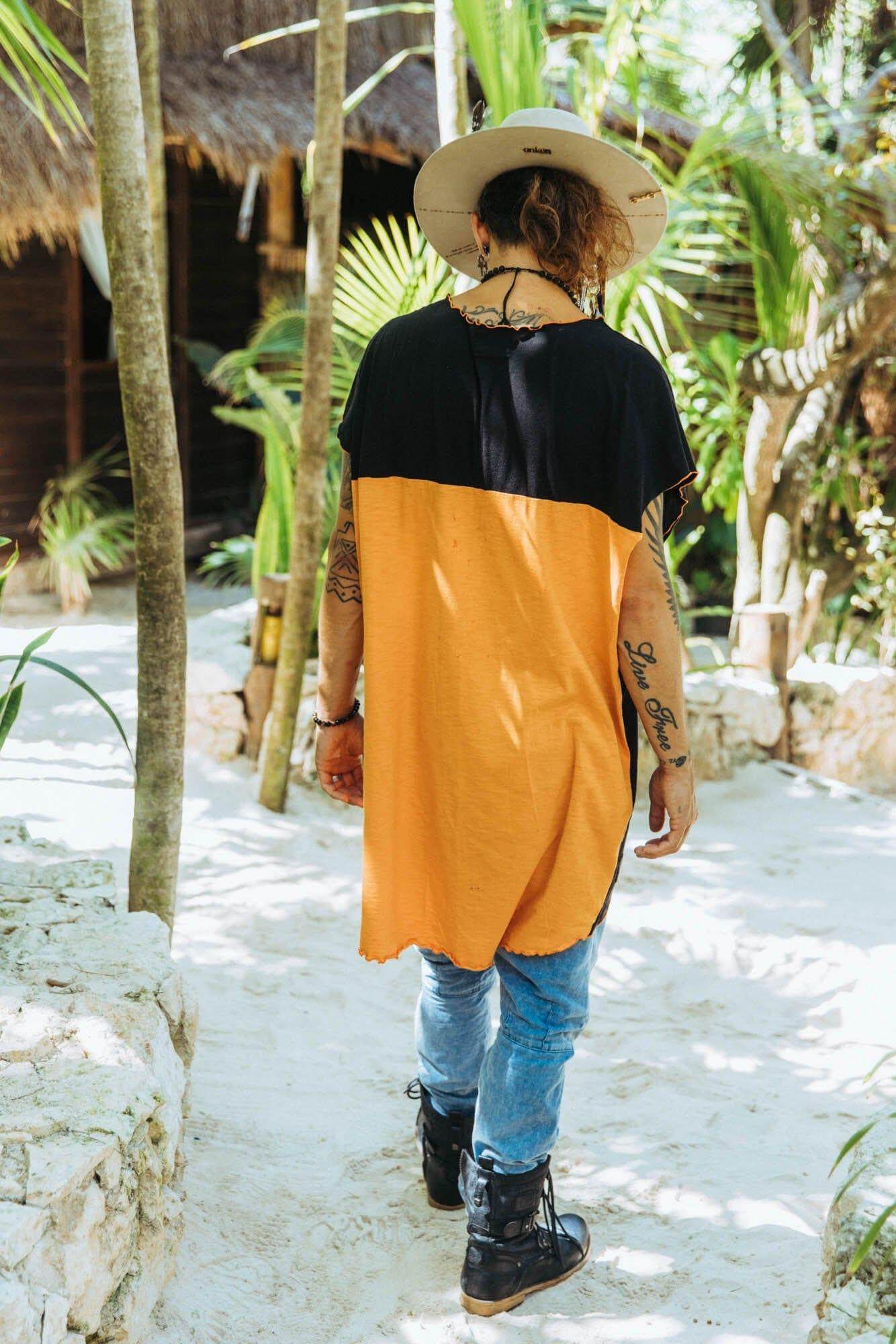 ISO - loose and comfortable asymmetric oversized t-shirt cropped top - VALO Design Clothing