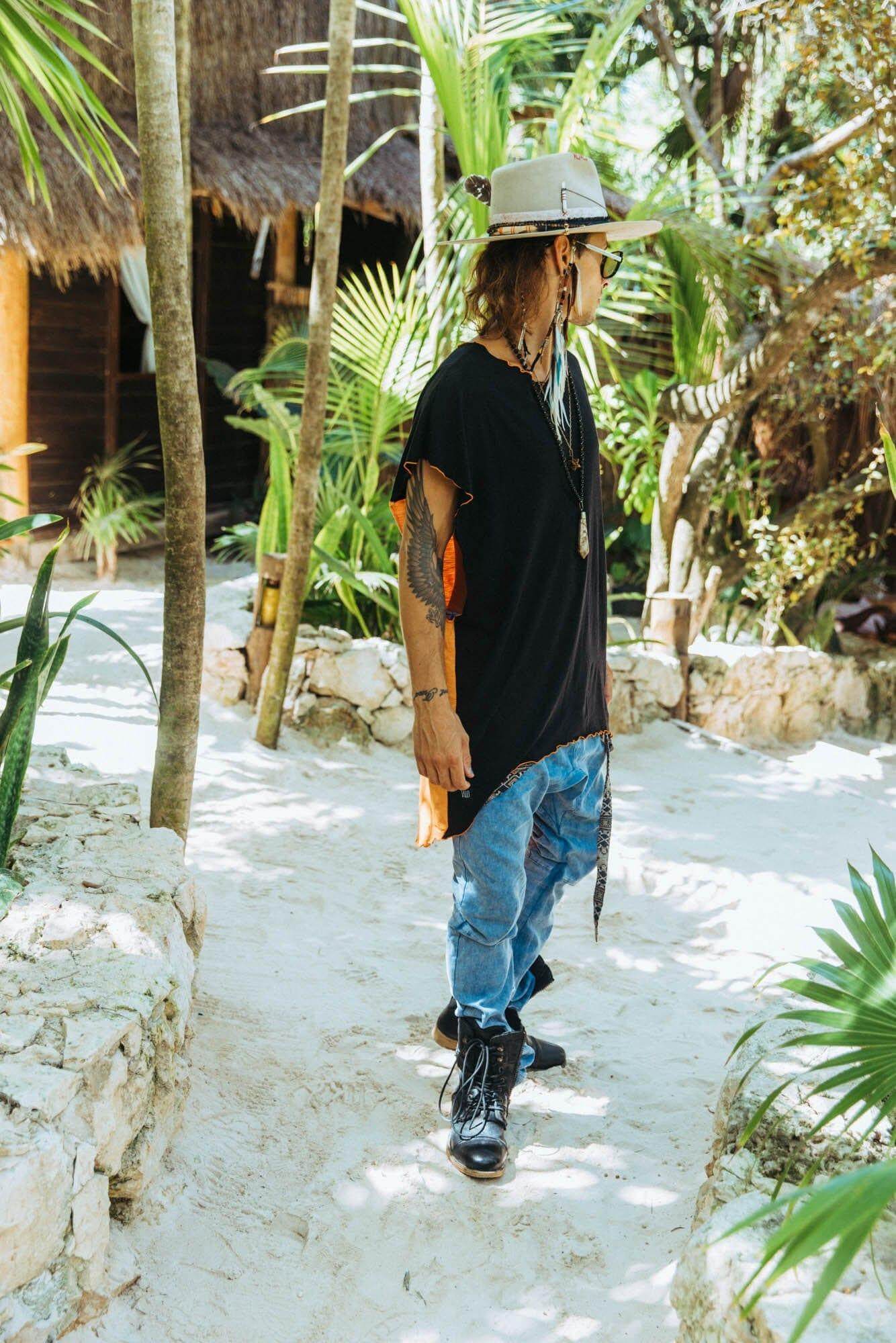 ISO - loose and comfortable asymmetric oversized t-shirt cropped top - VALO Design Clothing