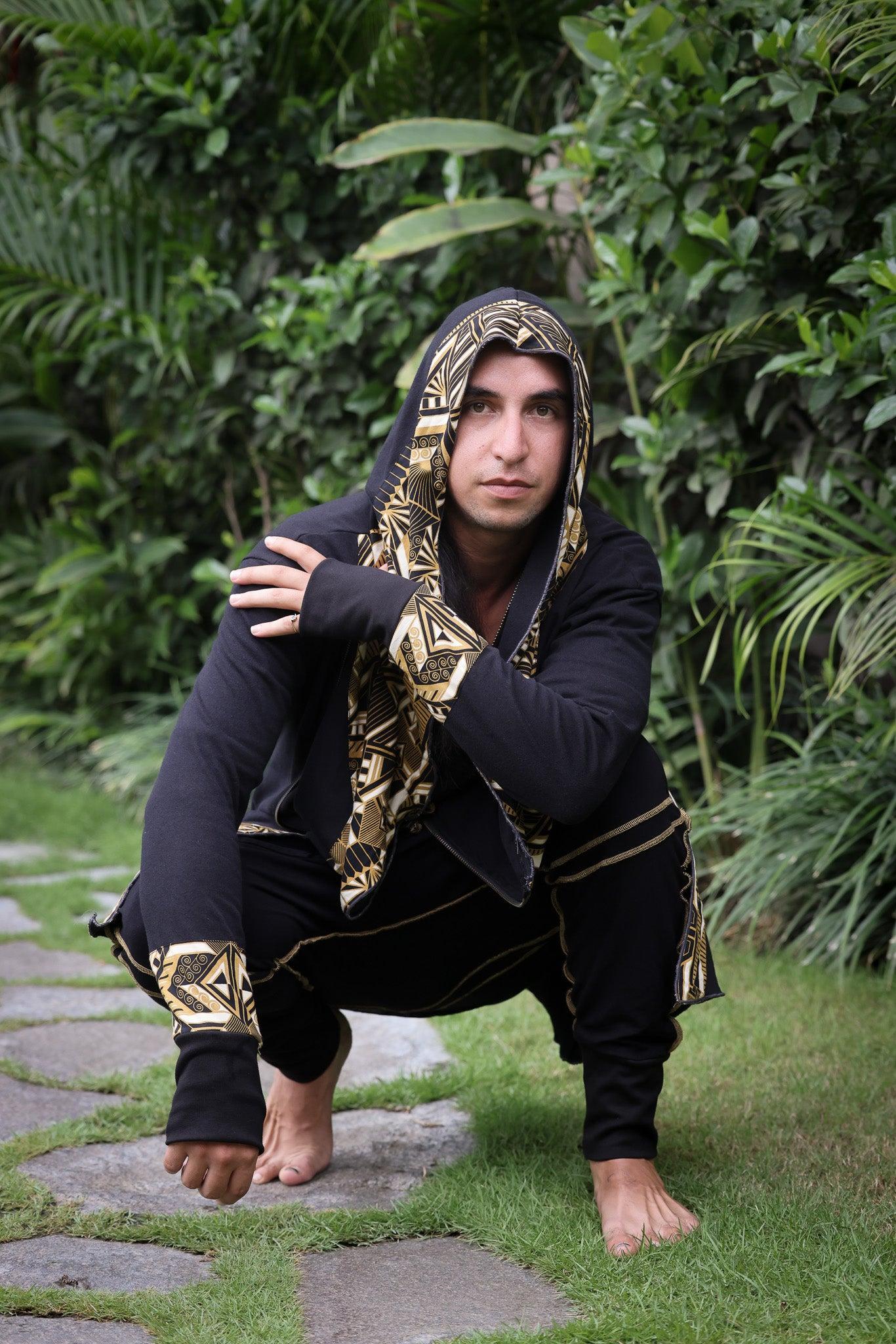 VALO Design Hoodies JEDI - A truly flamboyant Jedi style hooded vest cape with unique geometric print art