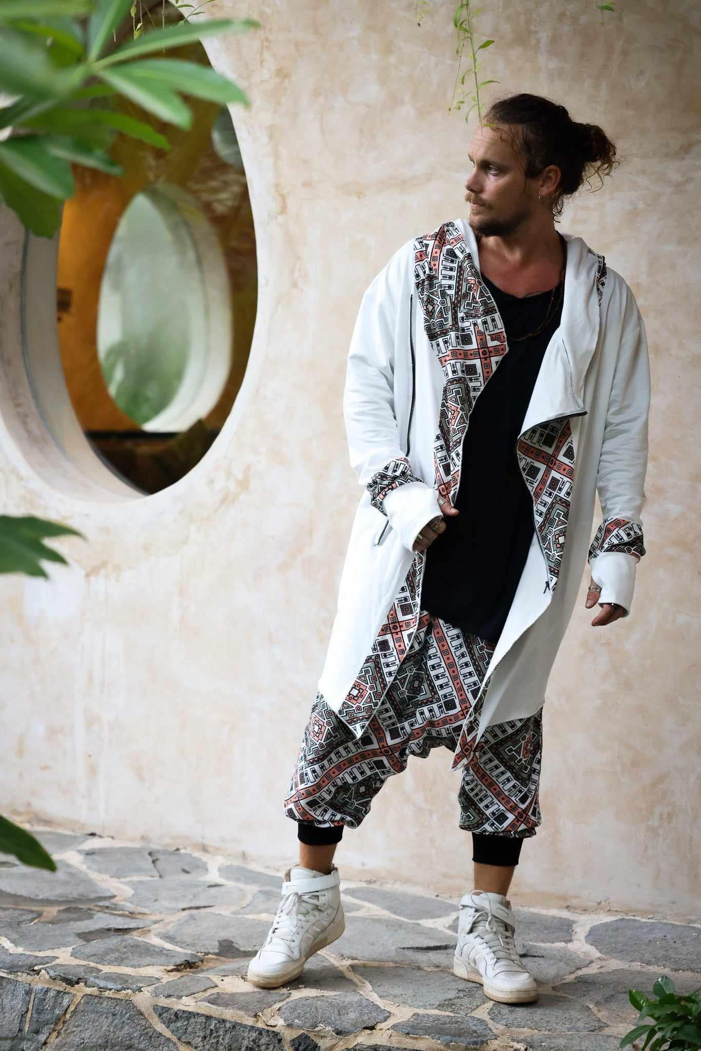 VALO Design Hoodies JEDI - A truly flamboyant Jedi style hooded vest cape with unique geometric print art