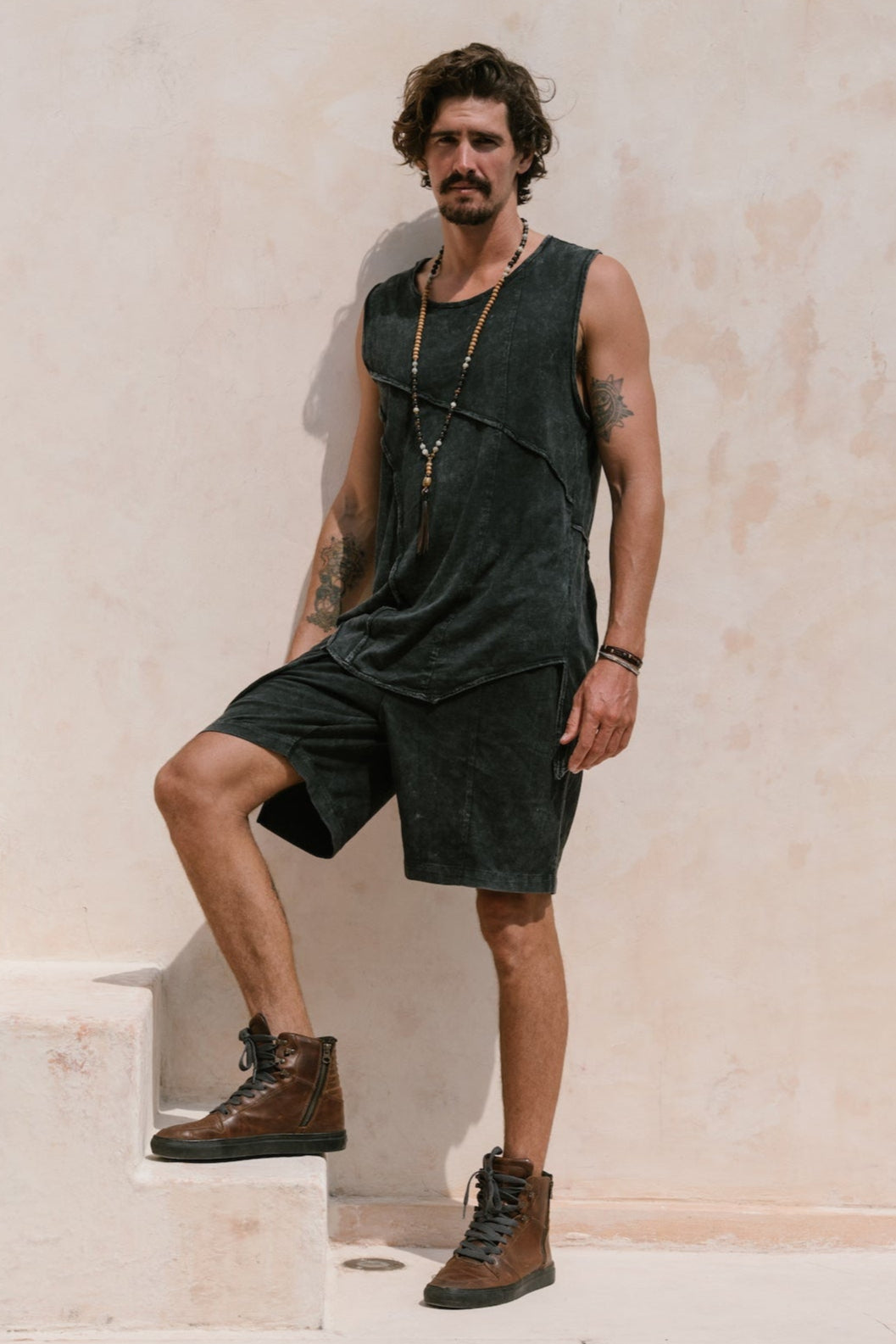 KELO SHORTS - Light Stonewashed Cotton Shorts