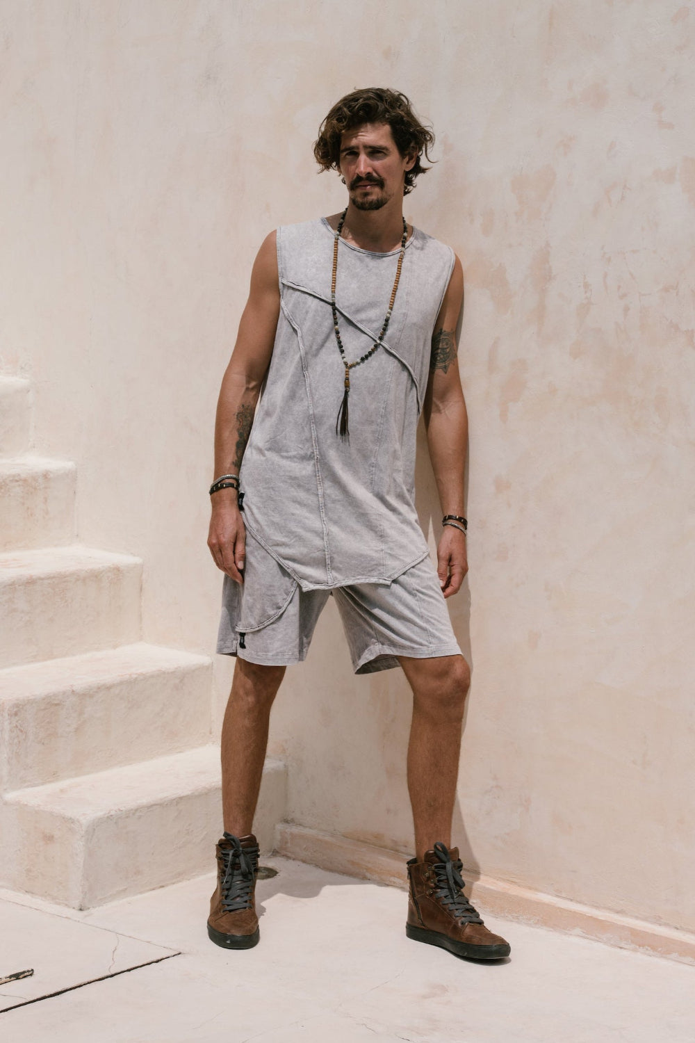 KELO SHORTS - Light Stonewashed Cotton Shorts