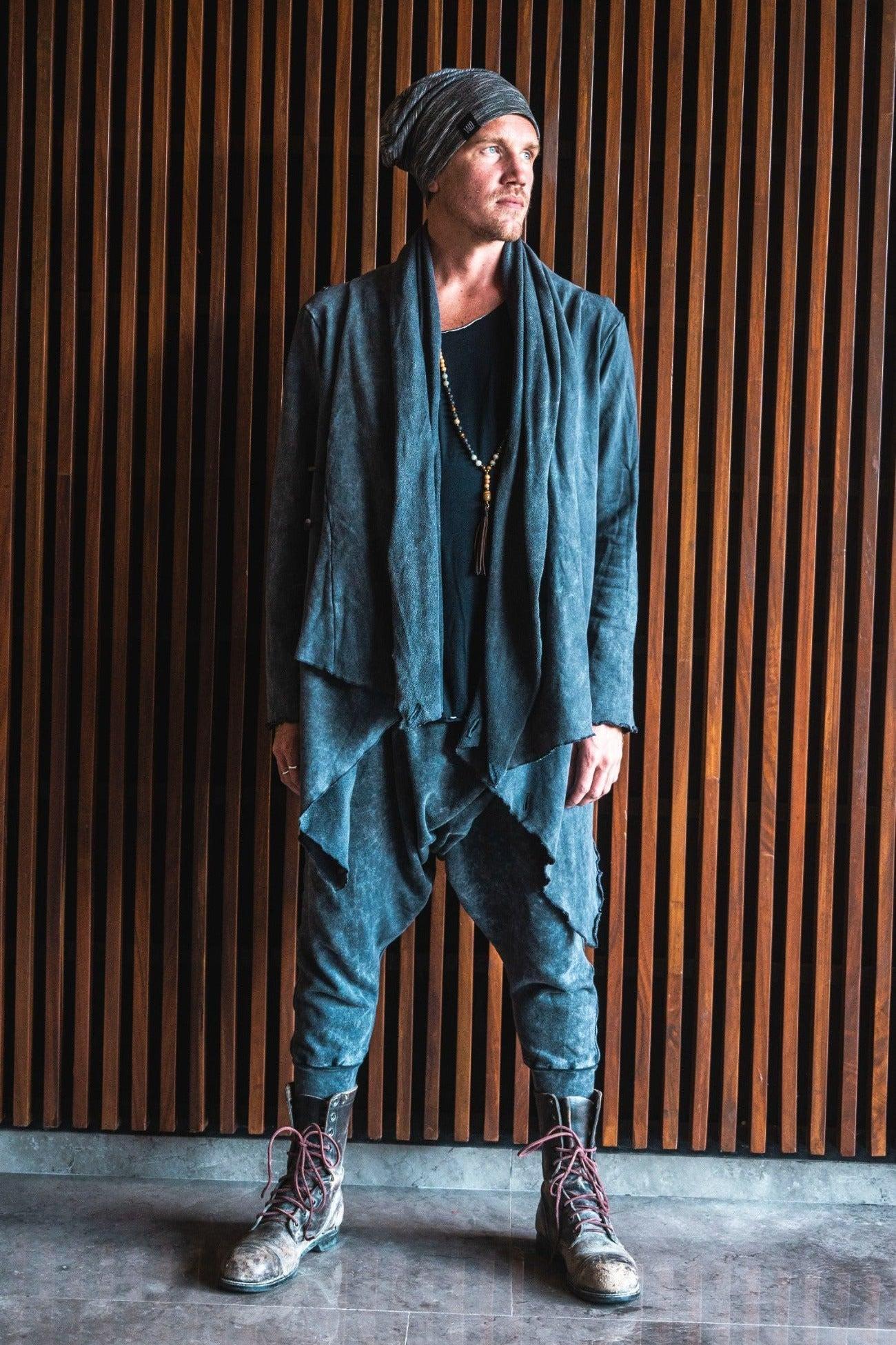 VALO Design Hoodies KENOBI - Jedi style cotton denim hoodie with wooden buttons