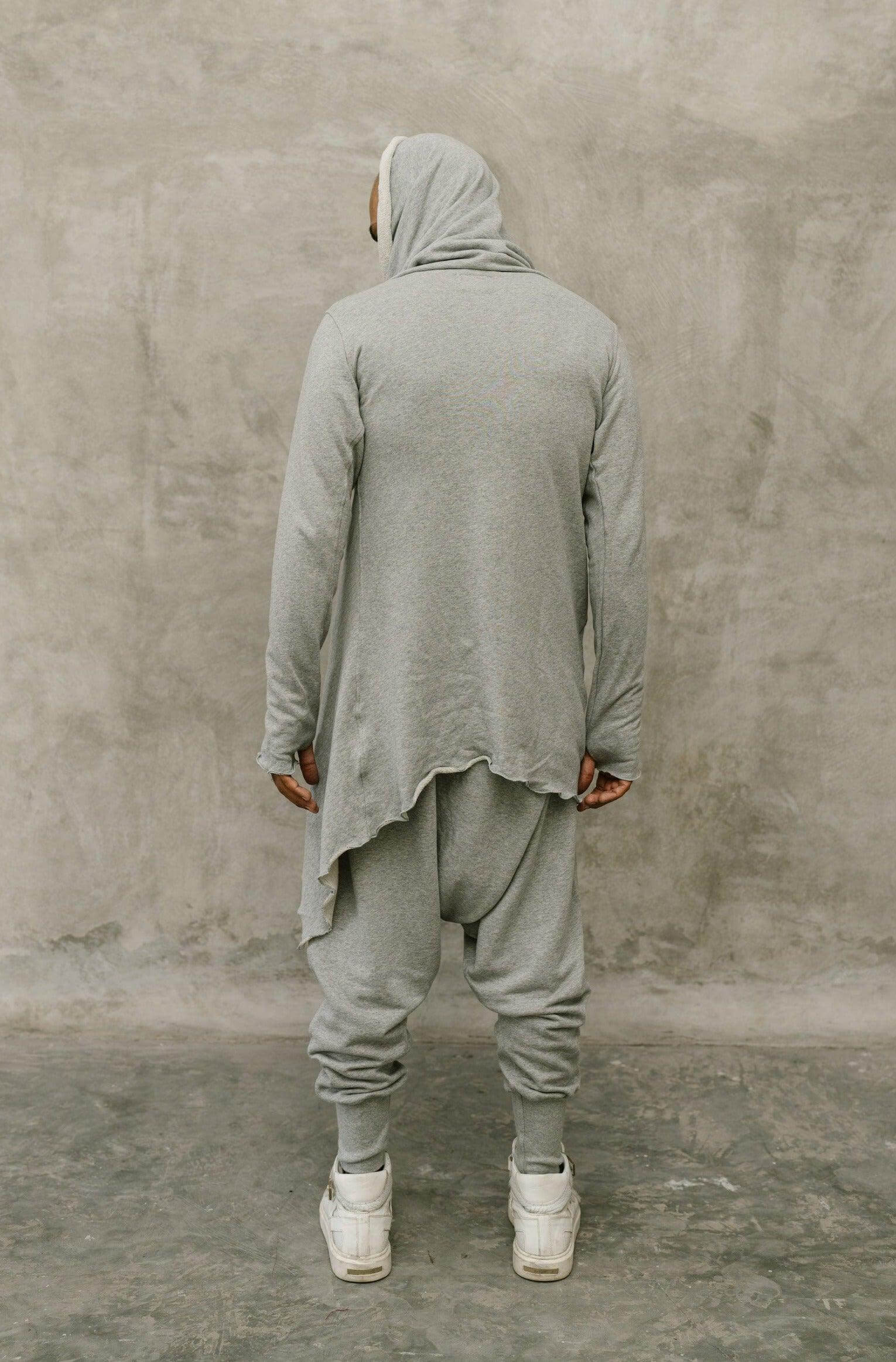 VALO Design KENOBI Misty Grey - Jedi style cotton hoodie with wooden buttons