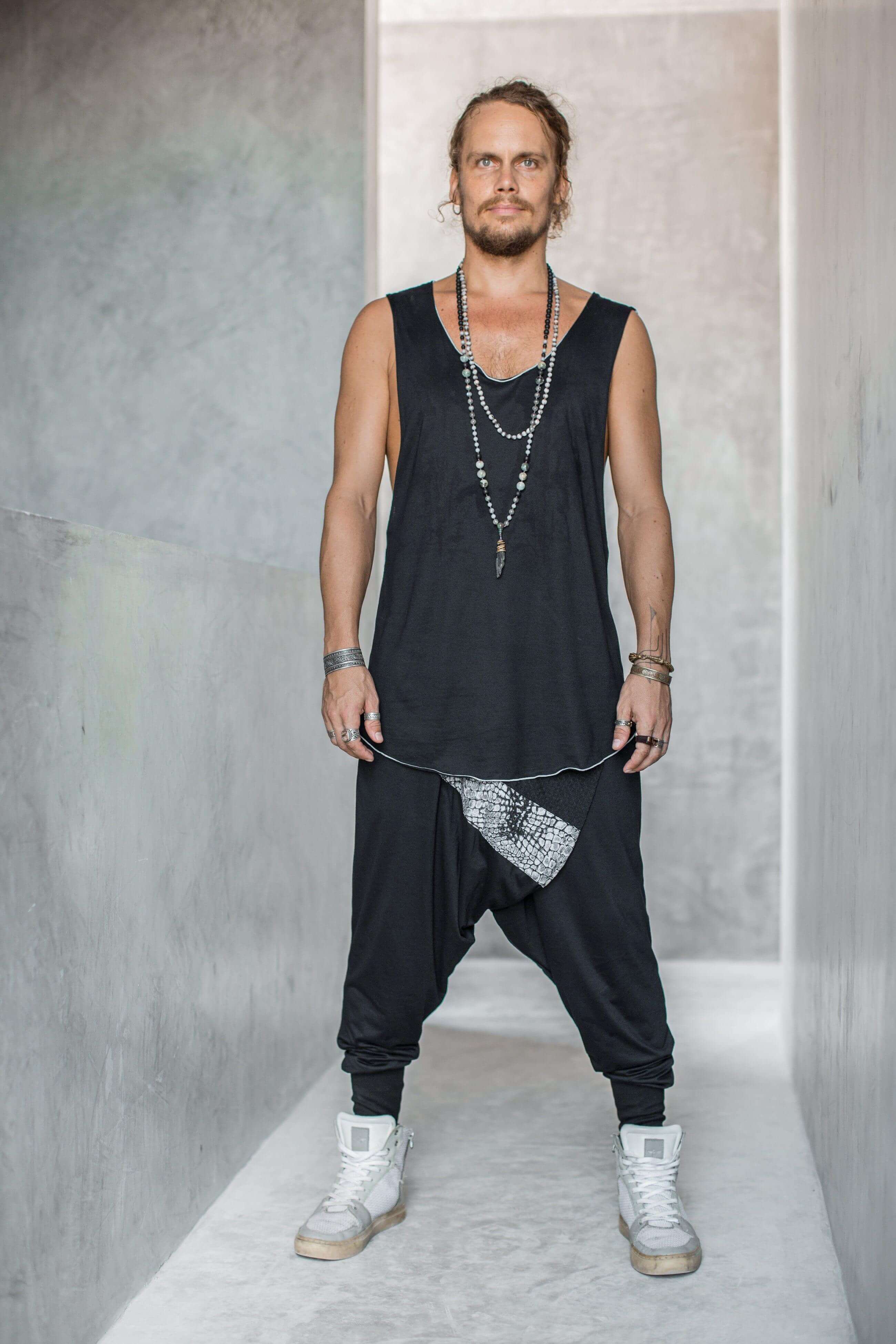 VALO Design Clothing Shirts Black S/M KESÄ -  light sleeveless asymmetric cotton tencel vest tank top