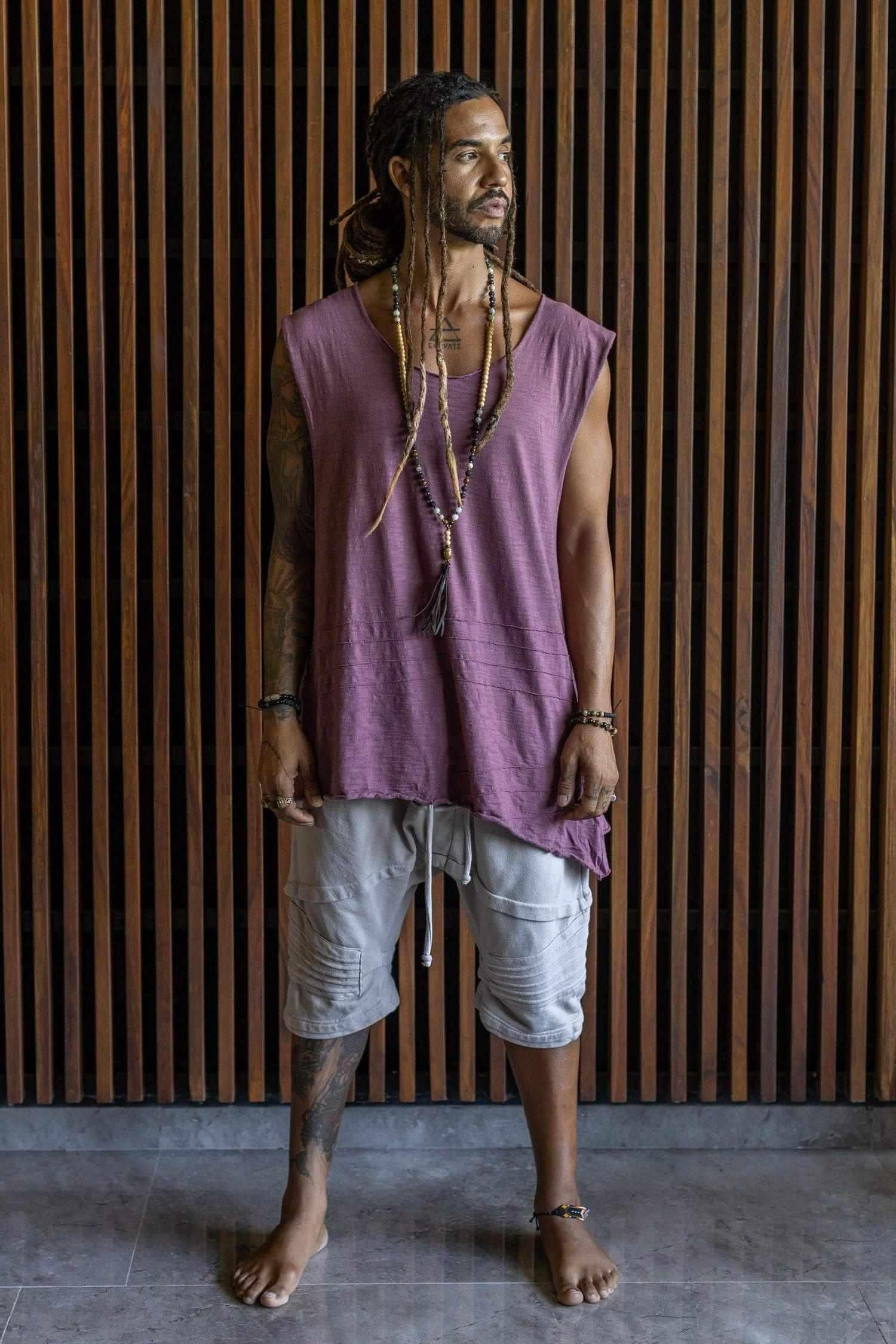 KIVI VEST - A loose fit sleeveless tank top shirt with asymmetric cut and stitch work details - VALO Design Clothing