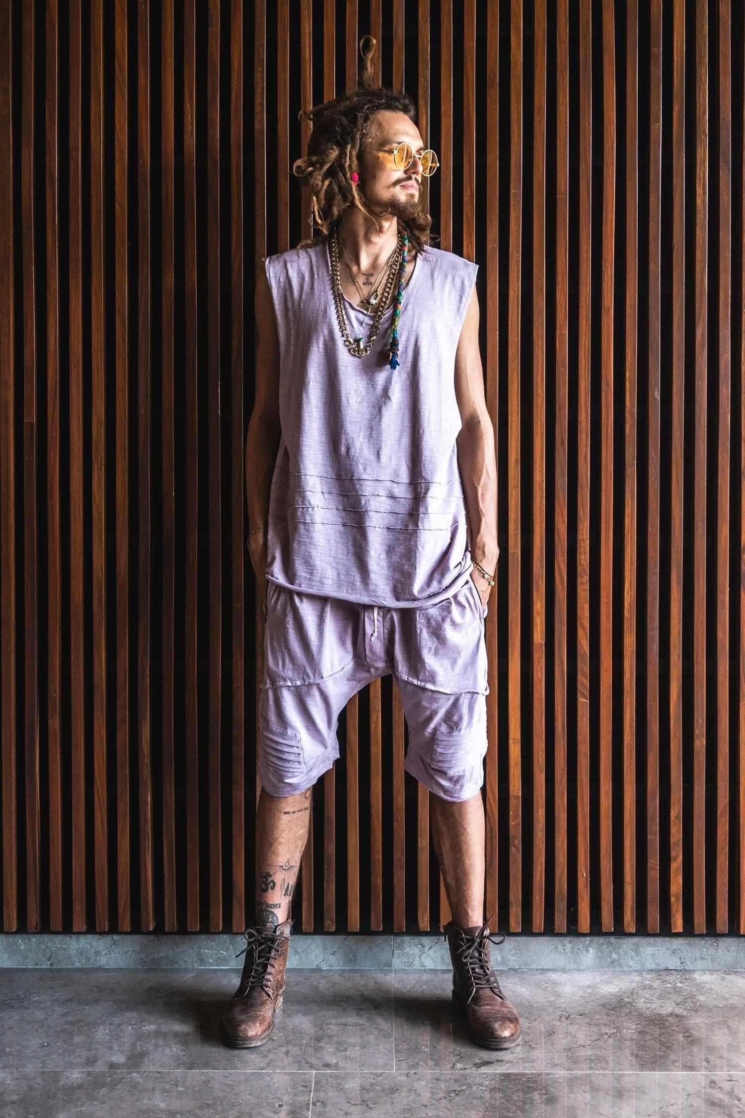 KIVI VEST - Relaxed Asymmetric Sleeveless Tank Top-Shirts-VALO Design Clothing