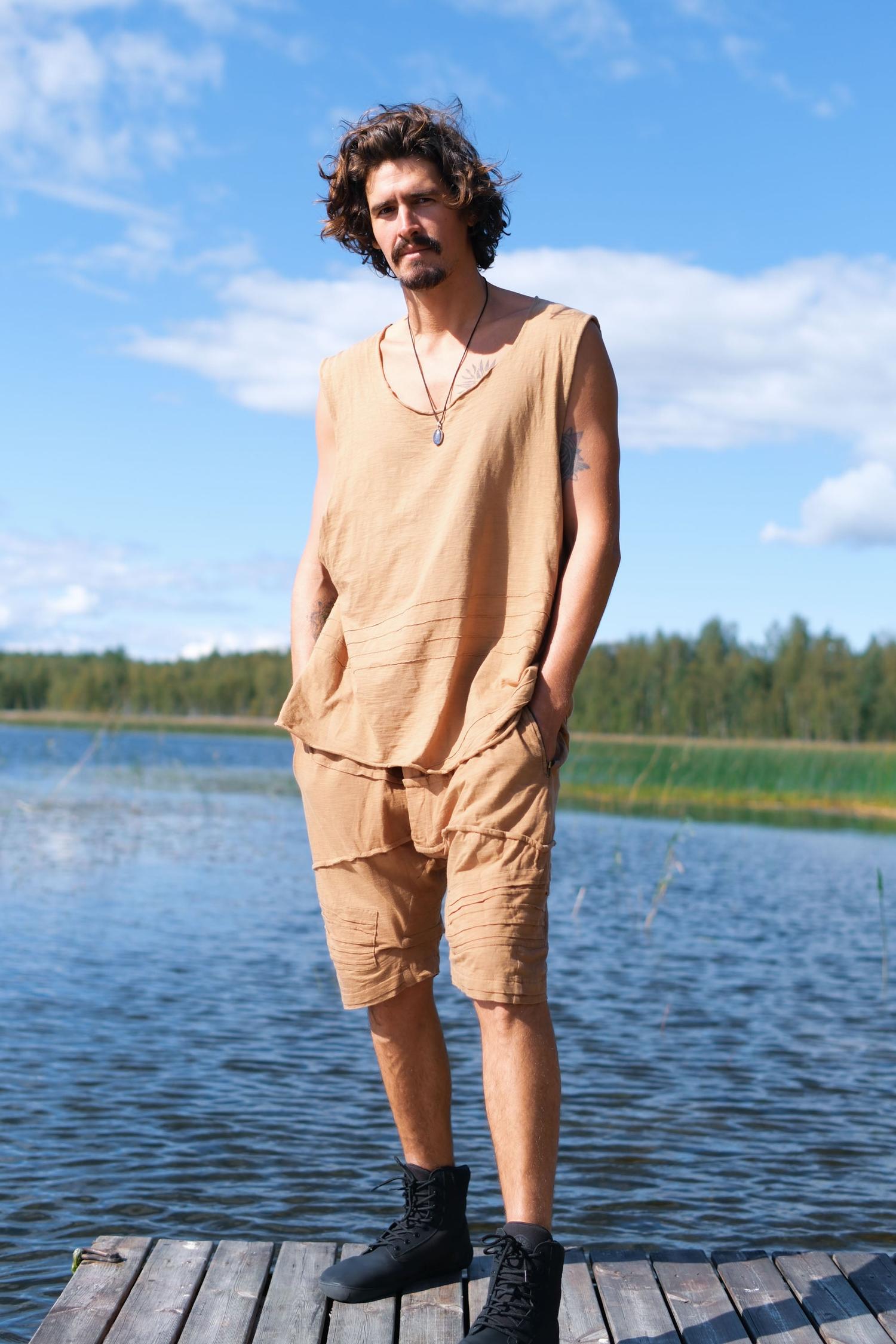 KIVI VEST - Relaxed Asymmetric Sleeveless Tank Top-Shirts-VALO Design Clothing