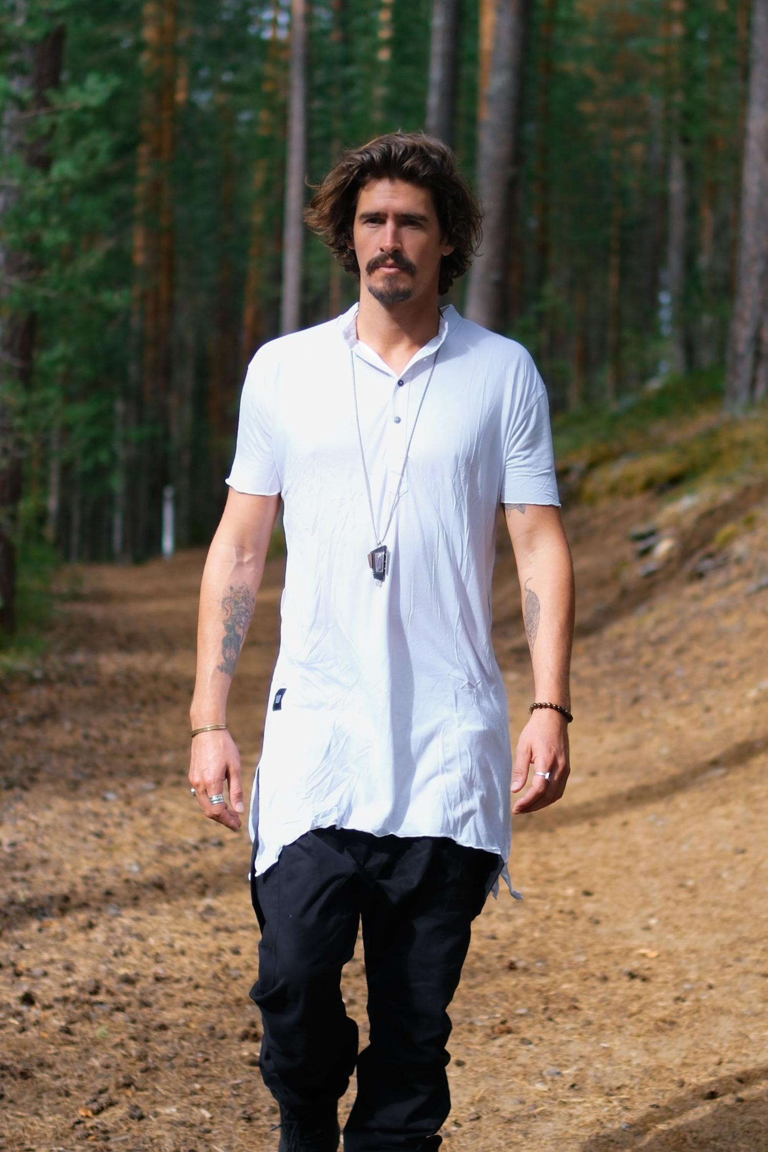 KURTAN - Button Up Oversize Shirt with Asymmetric Side Cuts-Shirts-VALO Design Clothing