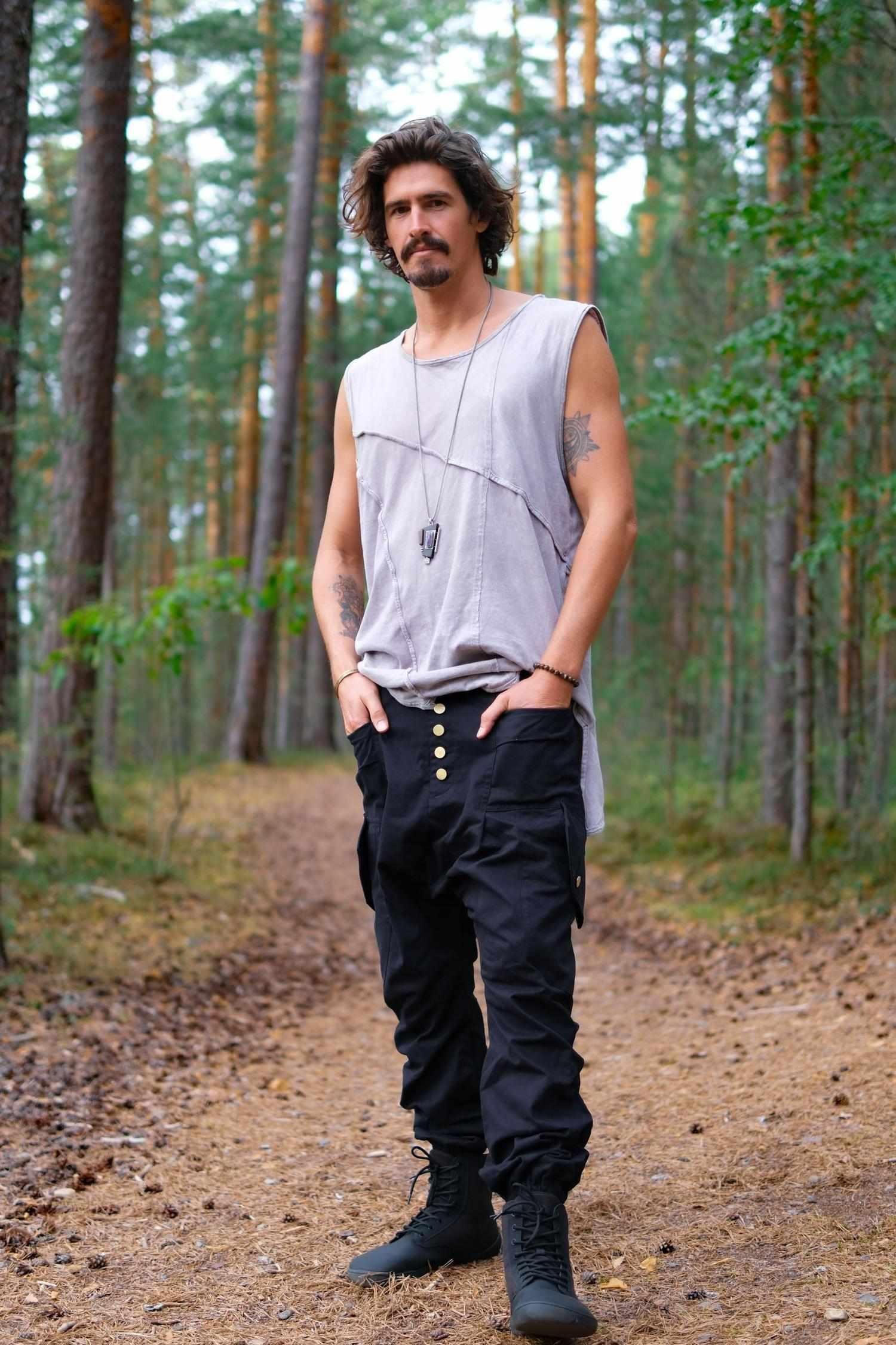 LUONTO - Cargo style baggy drop crotch harem pants