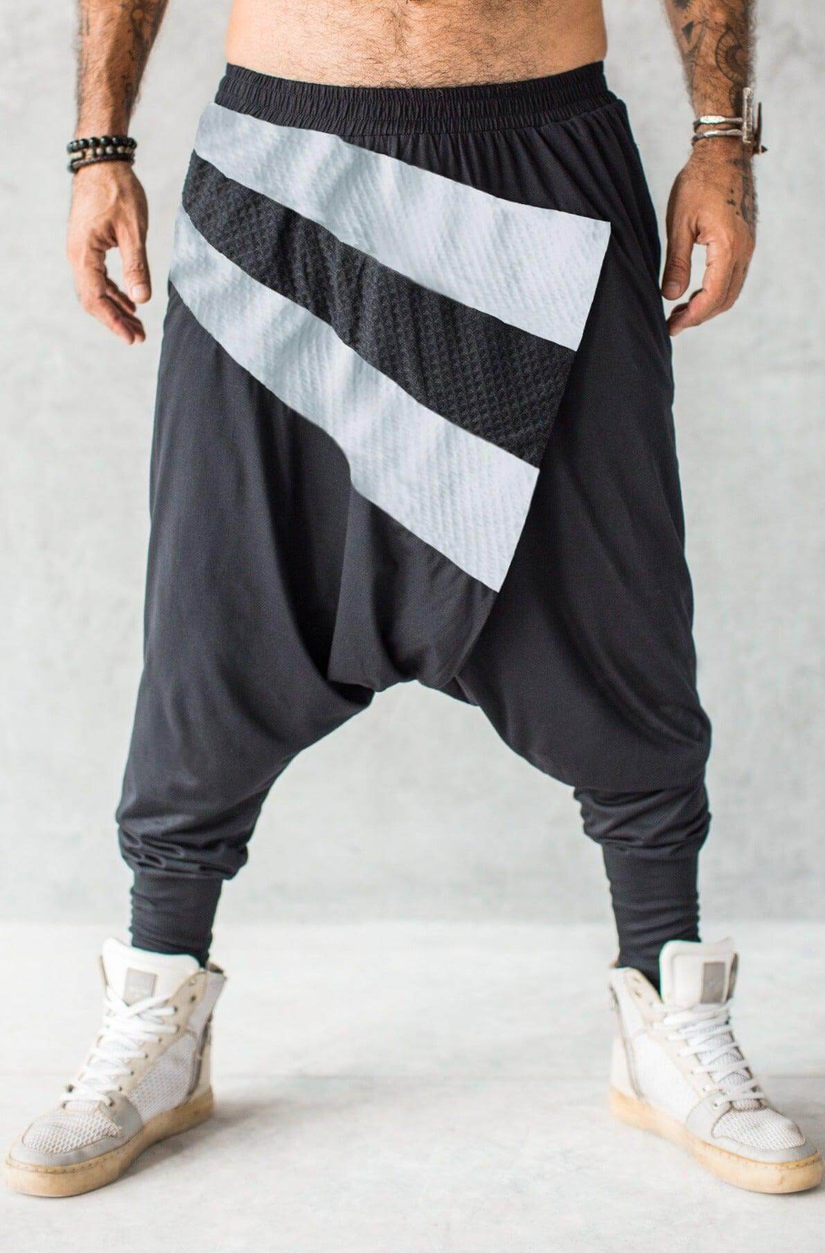 VALO Design Pants Ninja Warrior AGUNG – Stylish, slim-leg harem drop-crotch pants crafted from soft, elegant cotton fabric