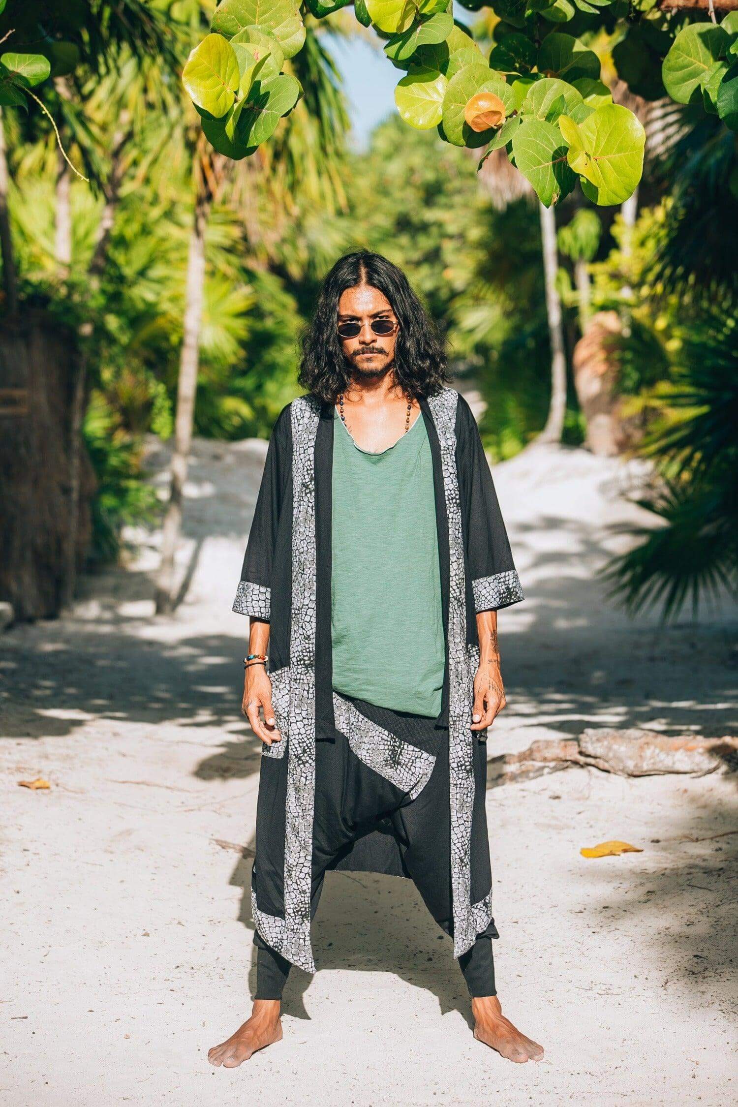 VALO Design Pants Ninja Warrior AGUNG – Stylish, slim-leg harem drop-crotch pants crafted from soft, elegant cotton fabric