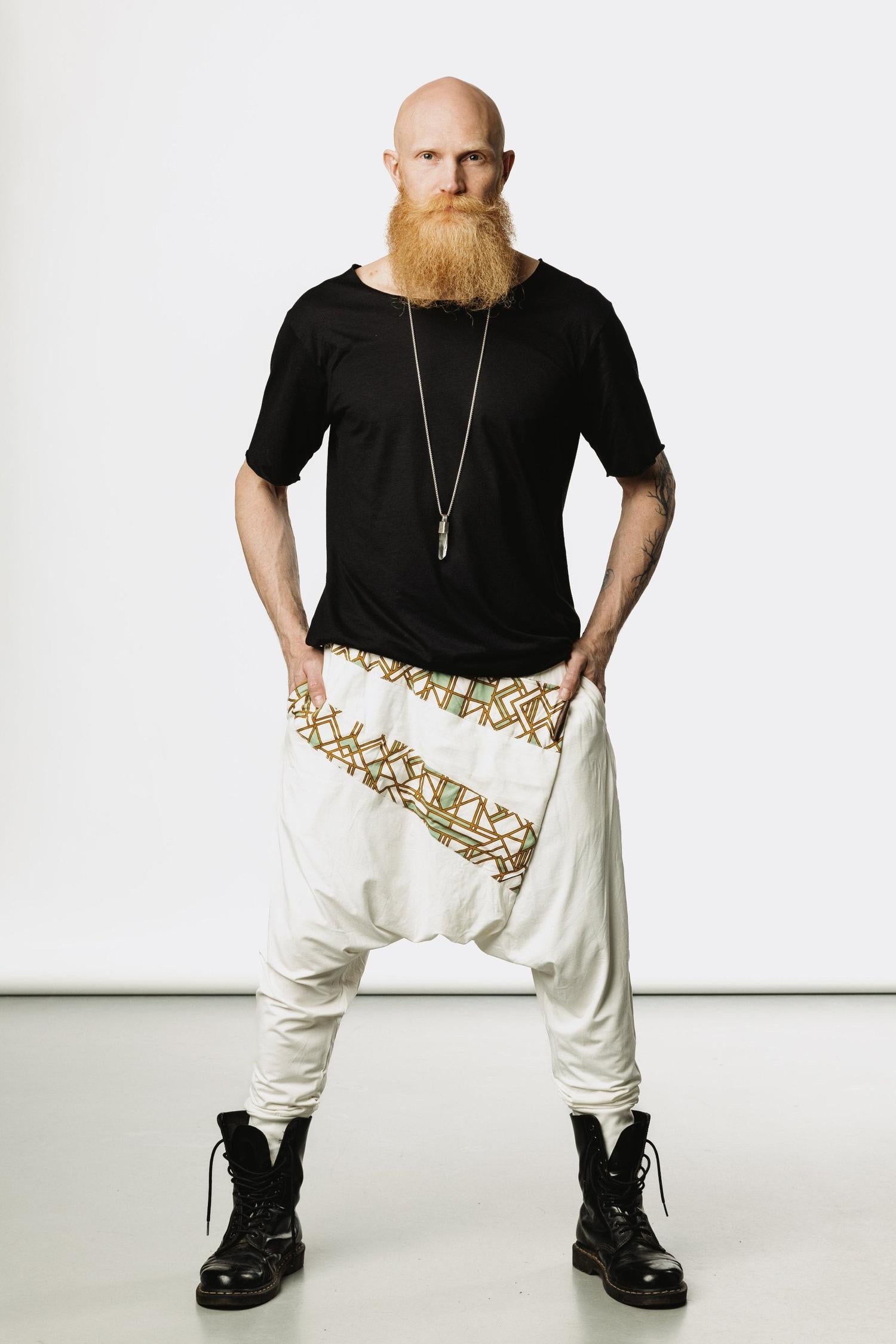 VALO Design Pants NINJA WARRIOR Bamboo - Stylish harem cut drop crotch trousers made with Bamboo Stretch