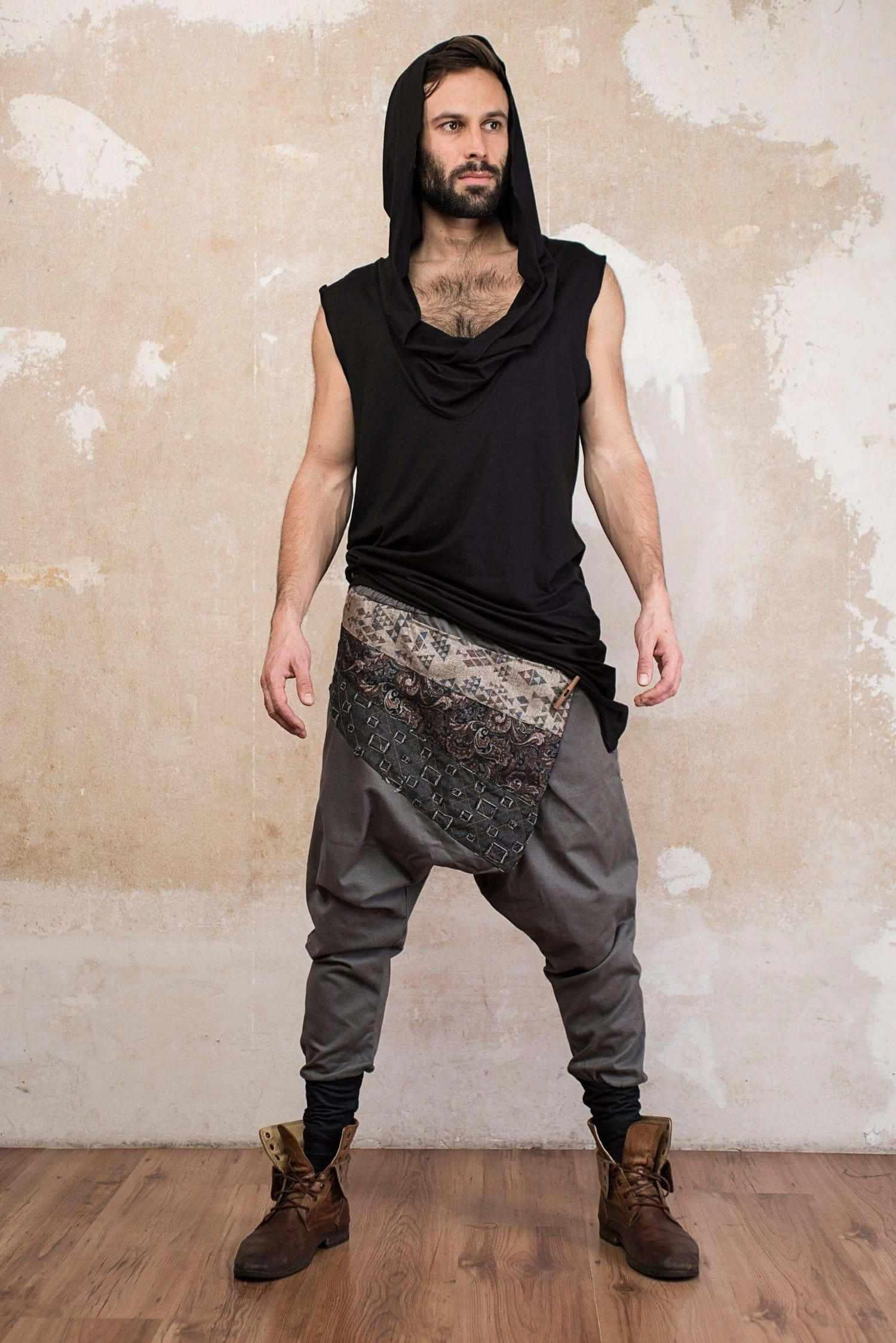 VALO Design Hoodies NOMAD – Light and breathable cowl neck ninja-assassin-style sleeveless hooded tee, crafted from organic cotton