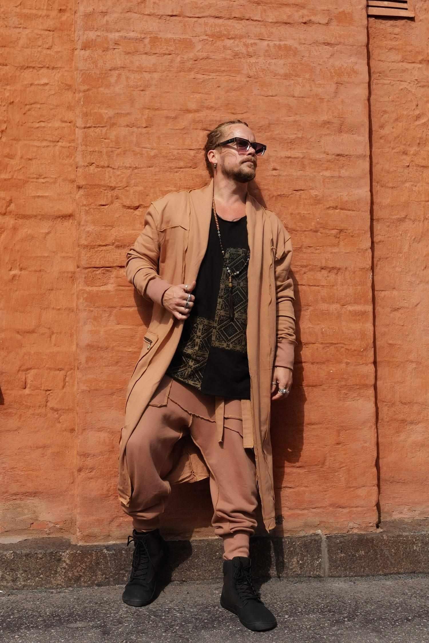 NORTHENER Cardigan - Long-sleeve Cotton Kimono Cape Cloak-Capes-VALO Design Clothing