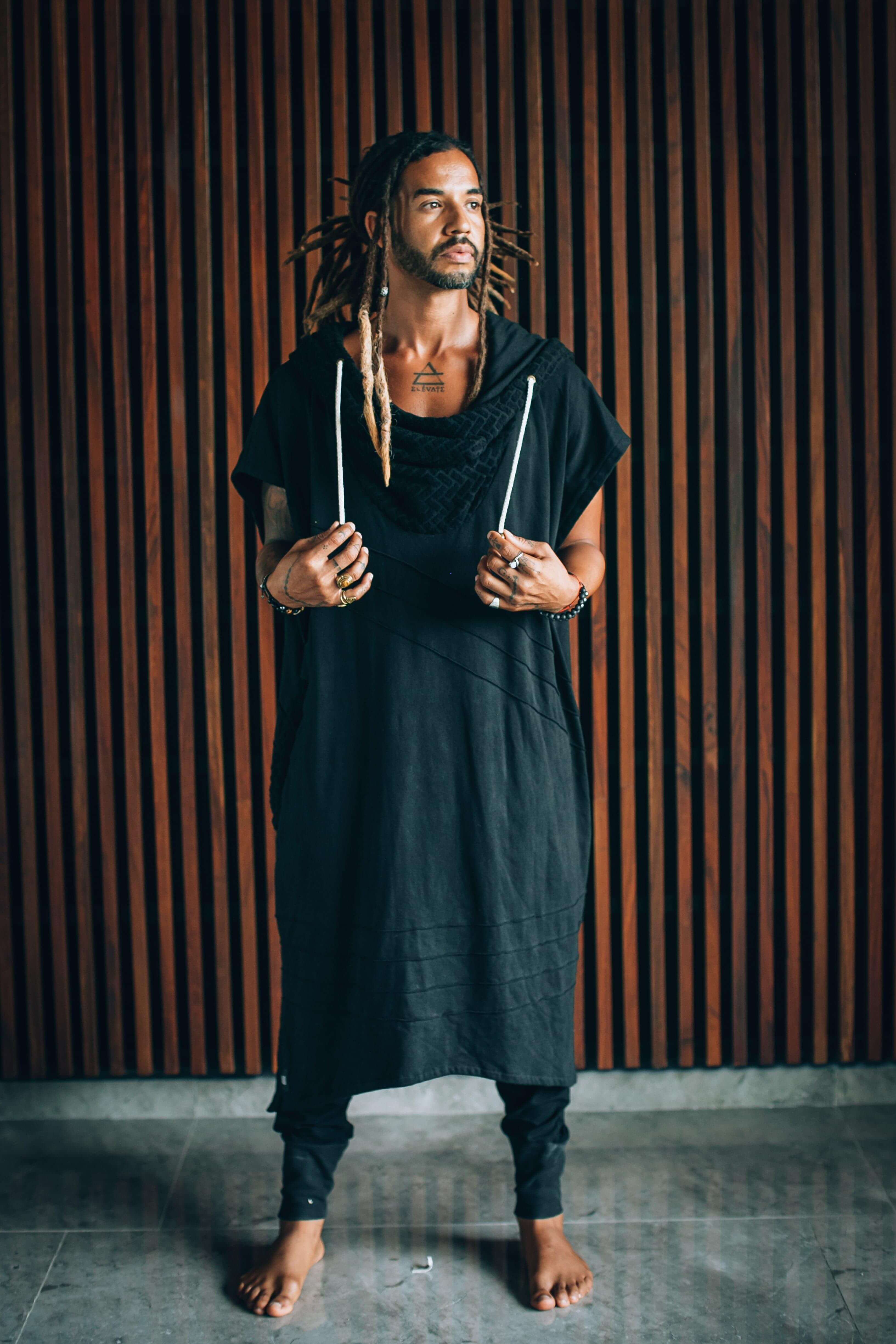 VALO Design Clothing Hoodies ONSEN - A long hooded robe with a sturdy double layered hood