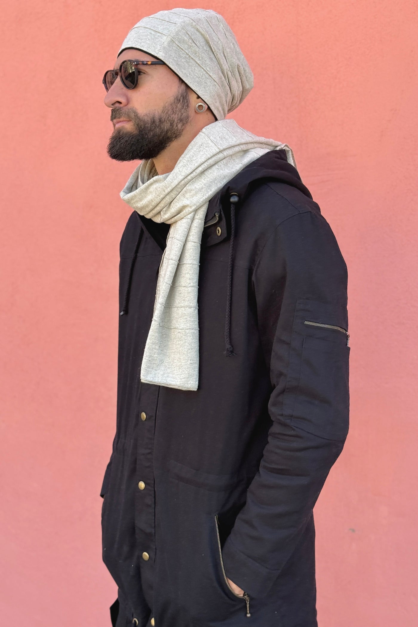 VALO Design Jackets LUONTO - Medium-Long 100% cotton jacket with impressive VALO print art by artist Timo Nummela on the interior layer