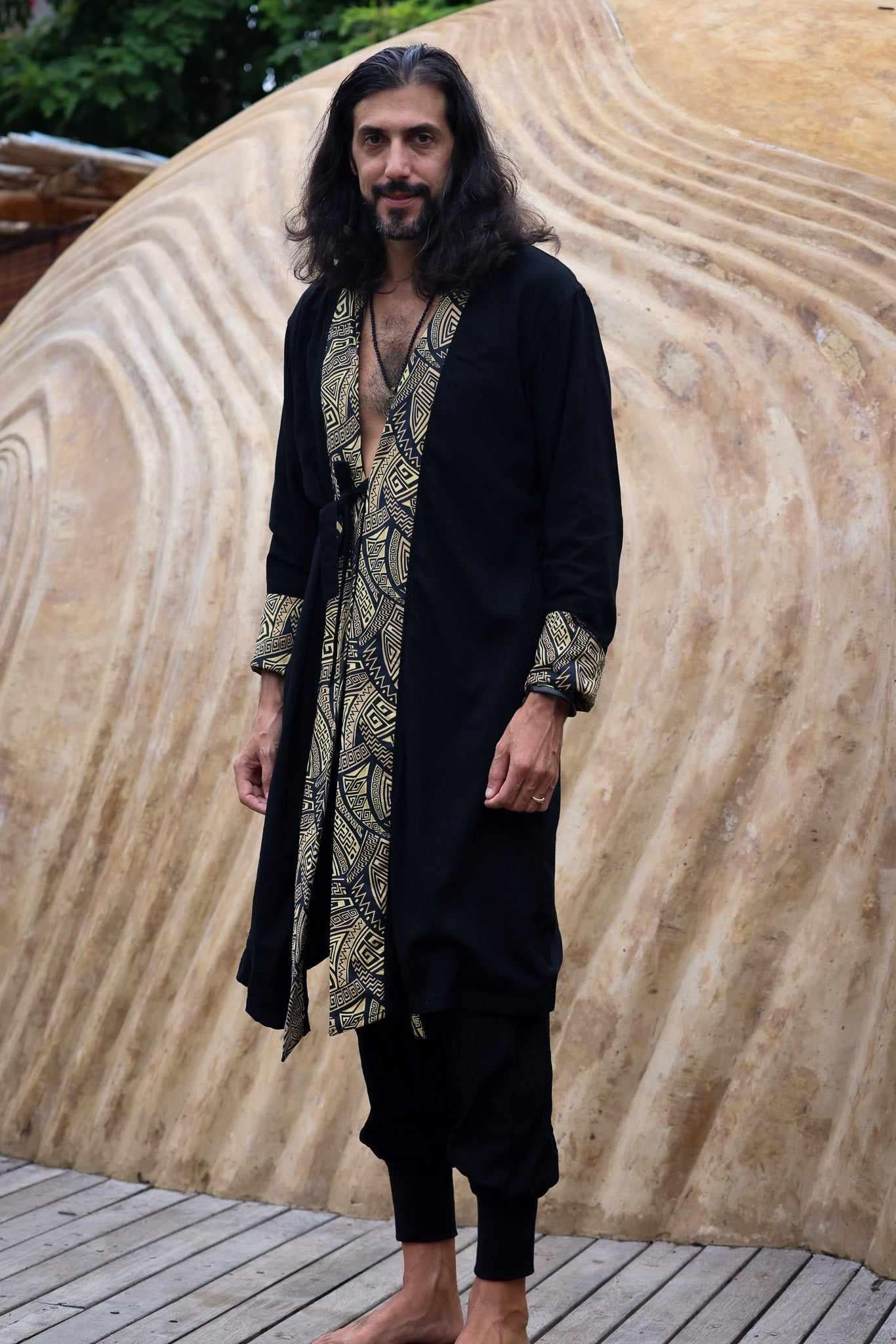 VALO Design Clothing Jackets / QI JACKET - Japanese inspired kimono style high quality linen cotton jacket