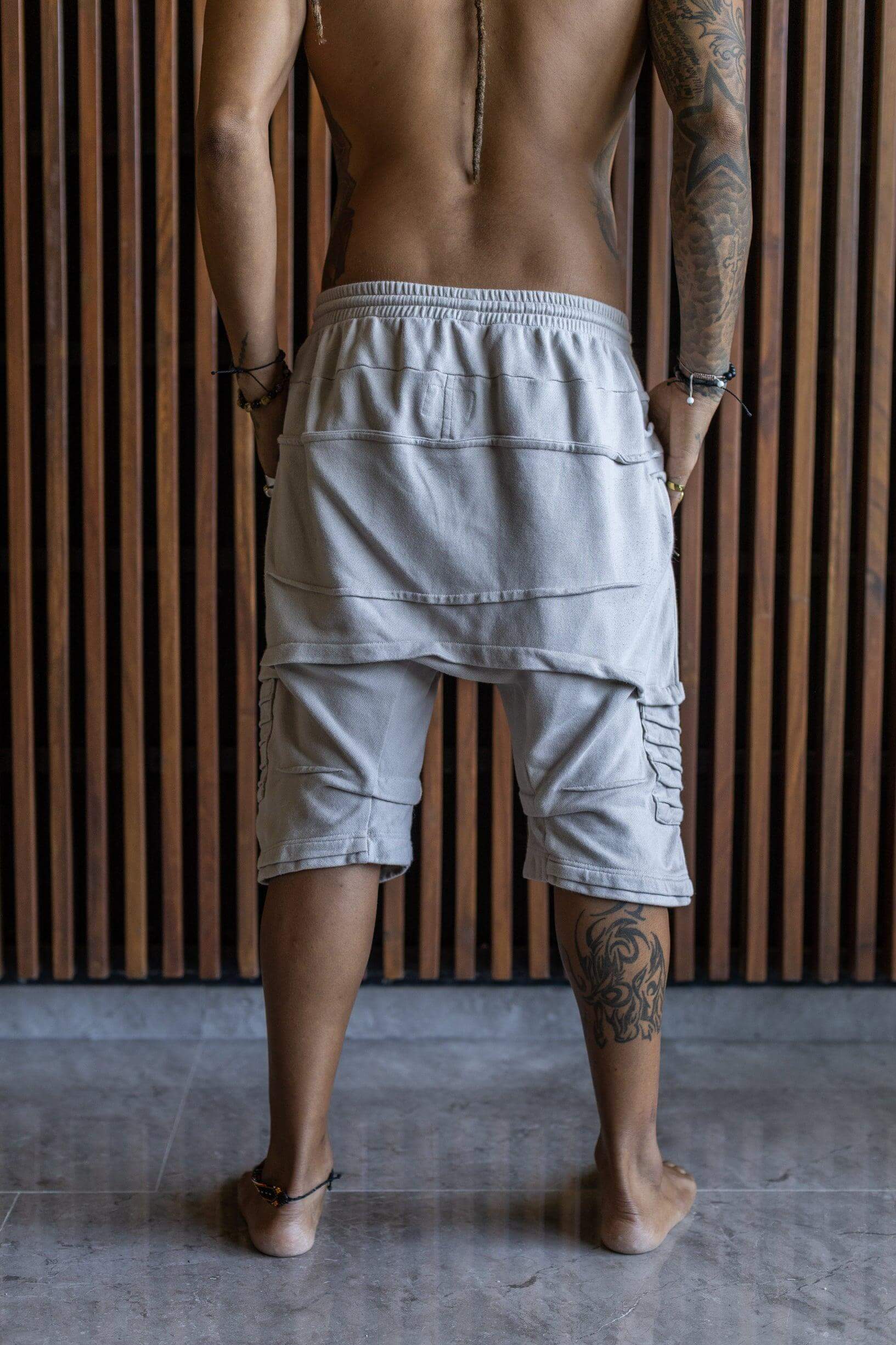 SAHARA Shorts - Comfy boho drop crotch cotton shorts with unique details - VALO Design Clothing 