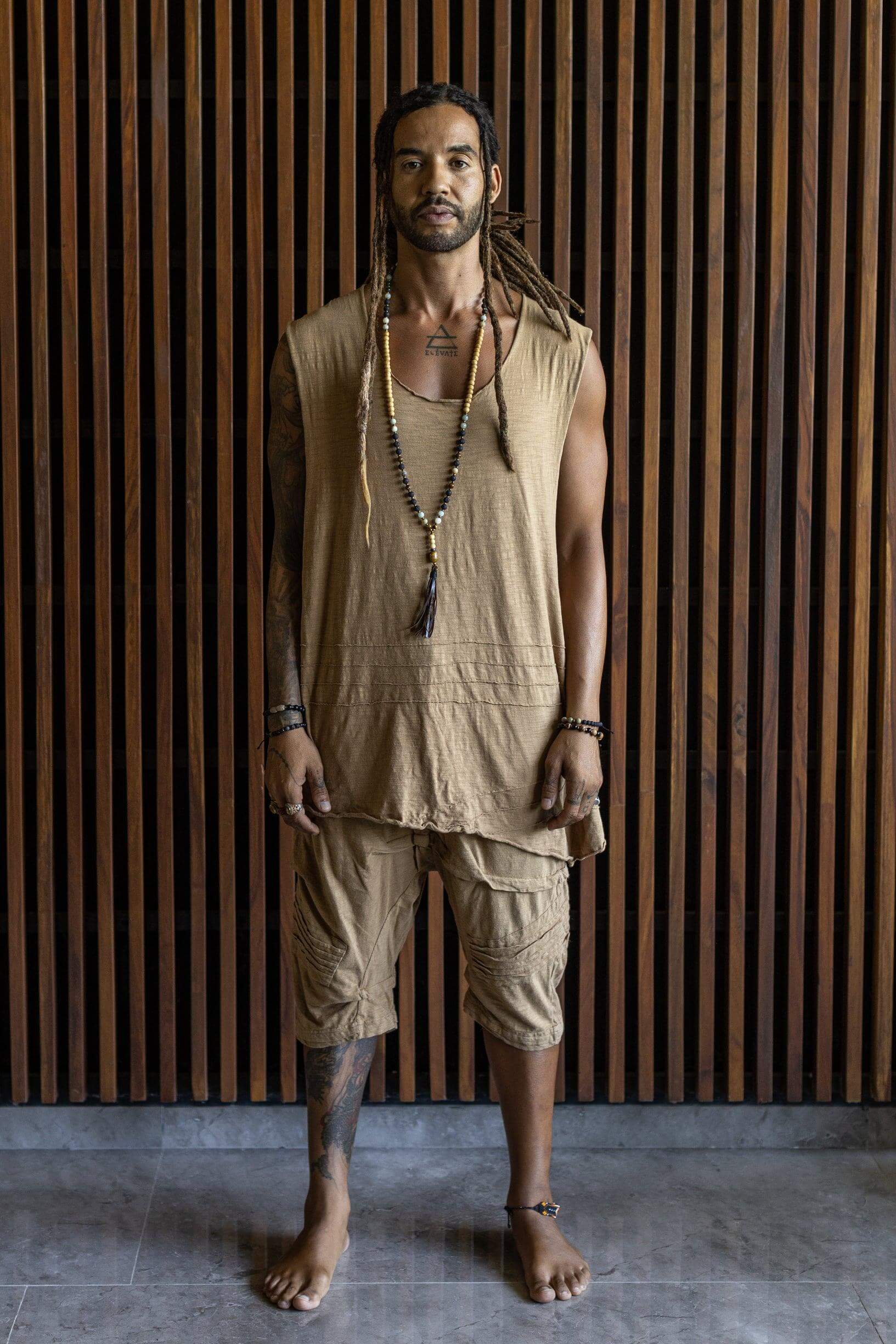 VALO Design Shorts SAHARA – Crafted from 100% soft cotton terry fabric with unique stitching details for a distinctive and stylish look