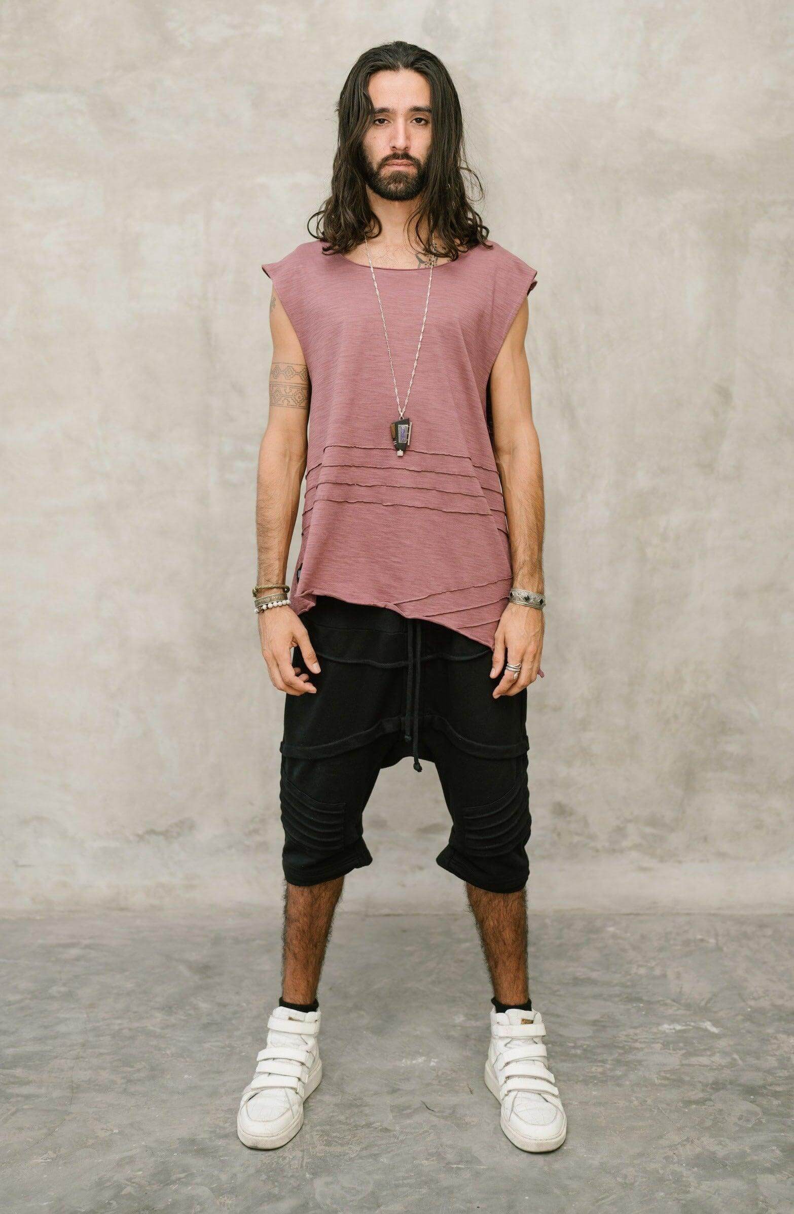 VALO Design Clothing SAHARA Shorts - Comfy boho drop crotch cotton shorts with unique details