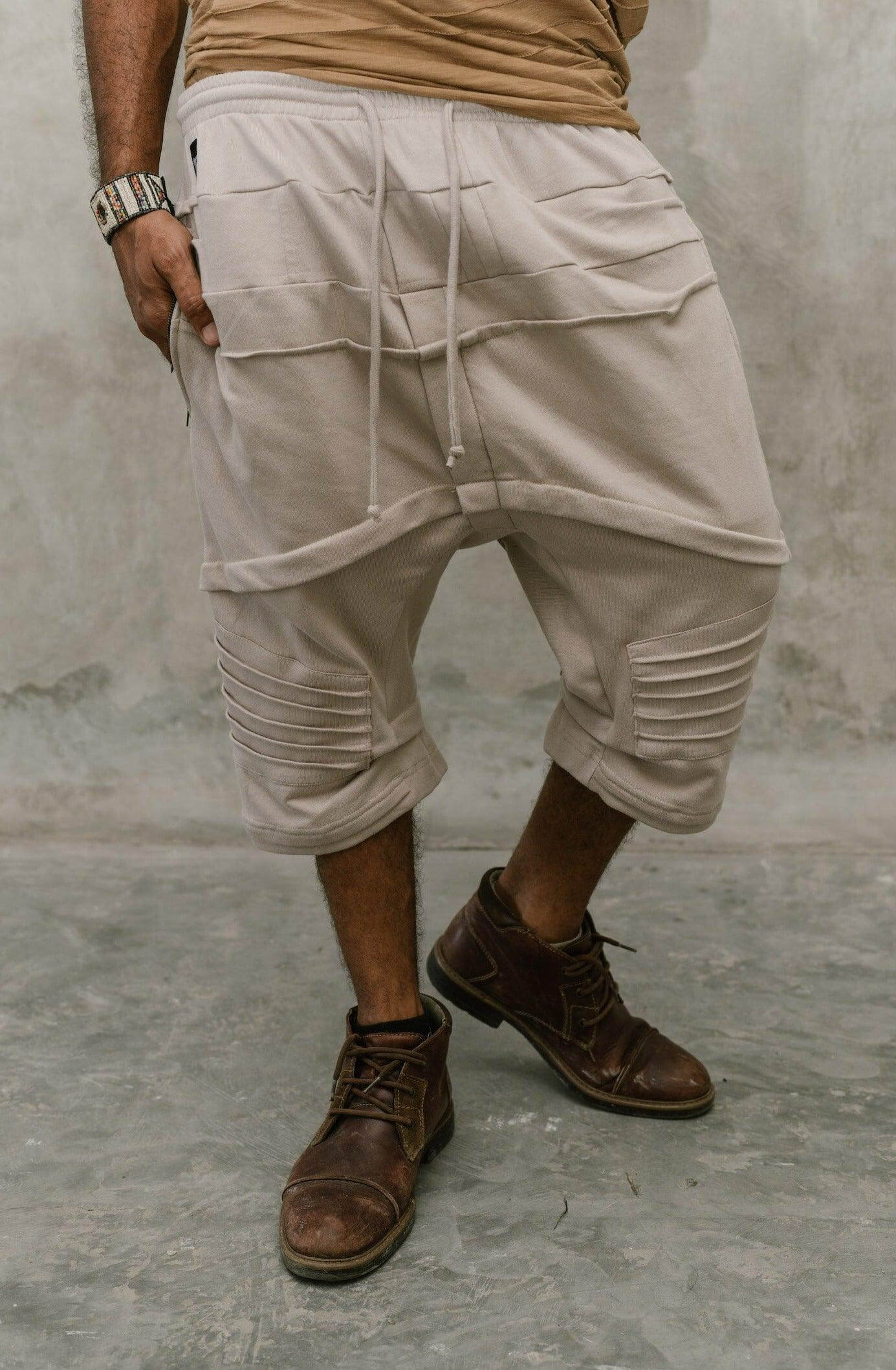 VALO Design Clothing SAHARA Shorts - Comfy boho drop crotch cotton shorts with unique details